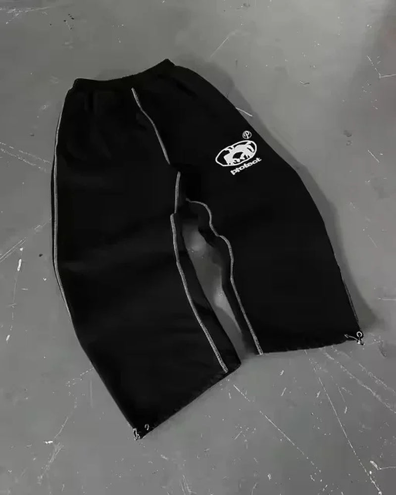 Embroidery Streetwear Men Clothing Fashion Hip Hop Men Pants Sweatpants Loose Casual Y2K Zipper Hip Joggers Men Trousers