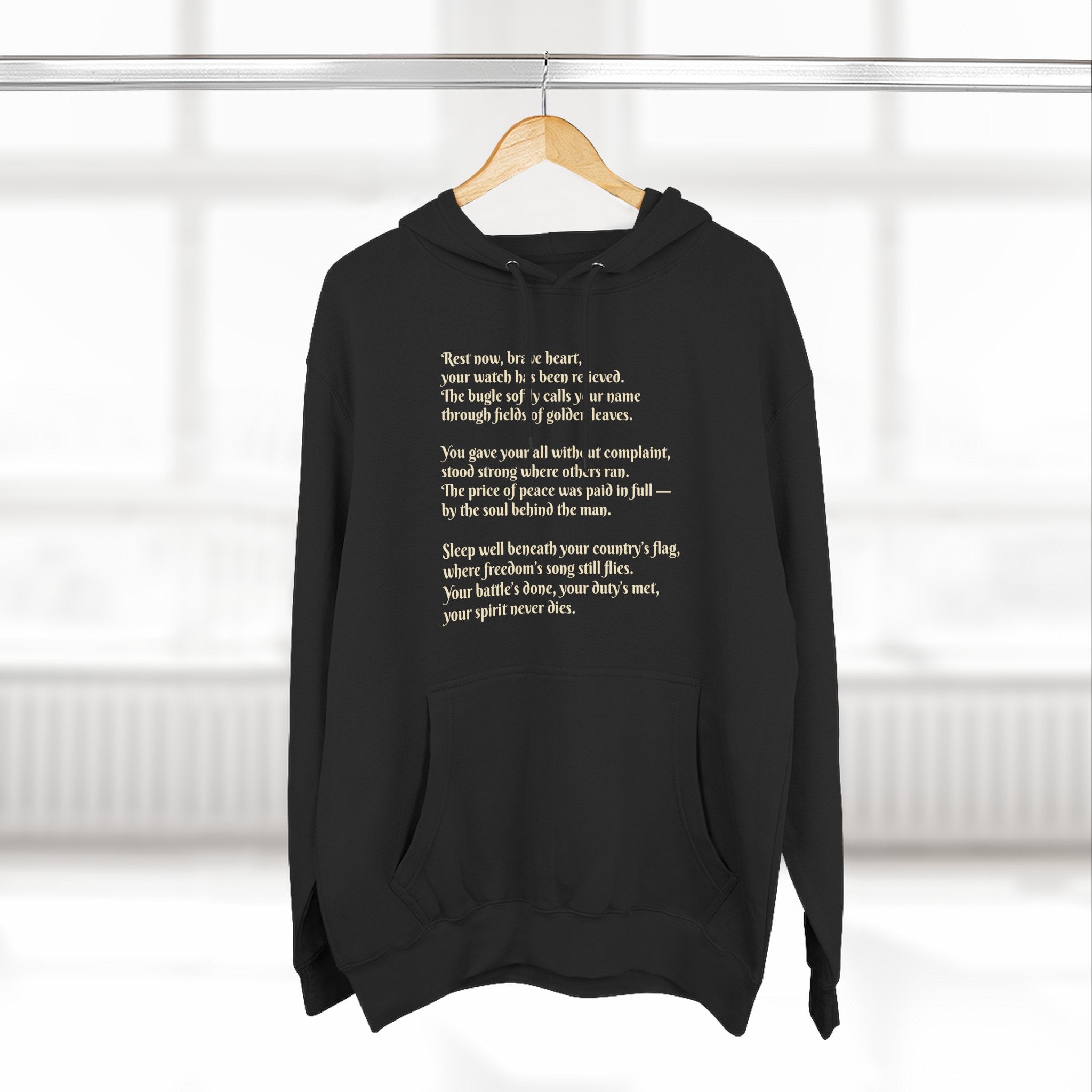 Soldier Poem Hoodie — Patriotic Military Tribute Fleece Pullover