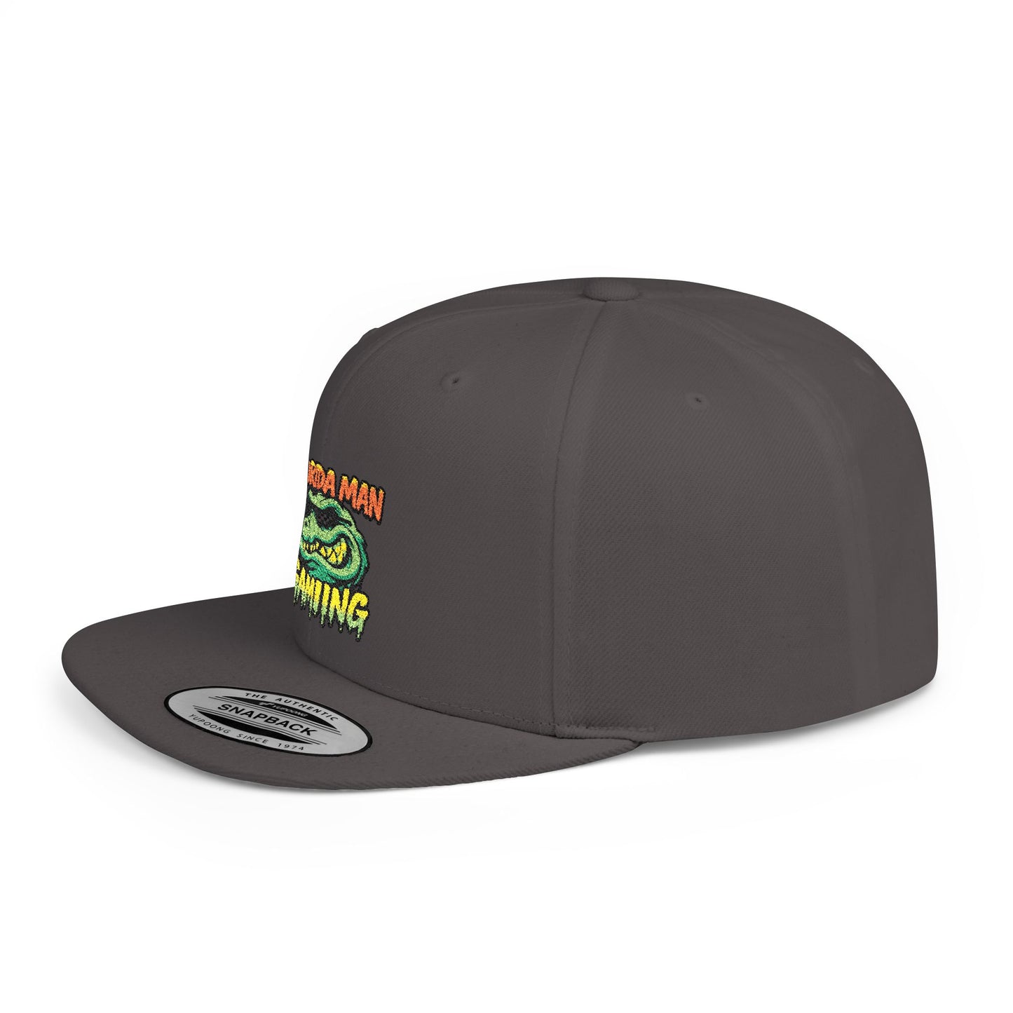 Florida Man Gaming Snapback Hat, Trendy Flat Bill Cap, Fun Gaming Accessory, Perfect for Gifts, Casual Style, Summer Vibes