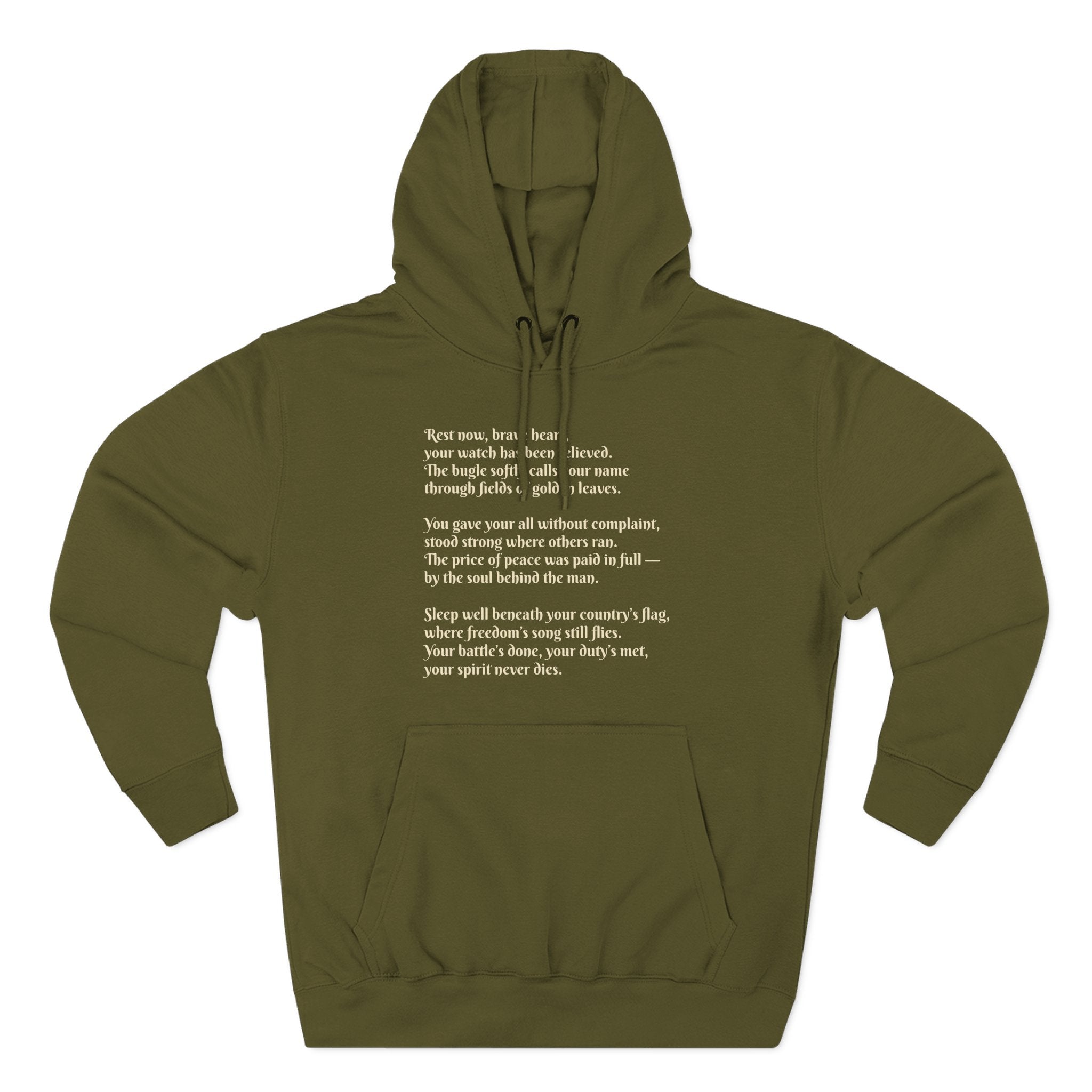Soldier Poem Hoodie — Patriotic Military Tribute Fleece Pullover