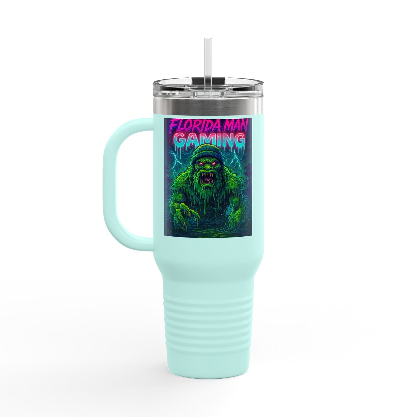 Florida Man Gaming Insulated Travel Mug | 40oz | Fun Gift for Gamers, Travel, Parties, Unique Drinkware