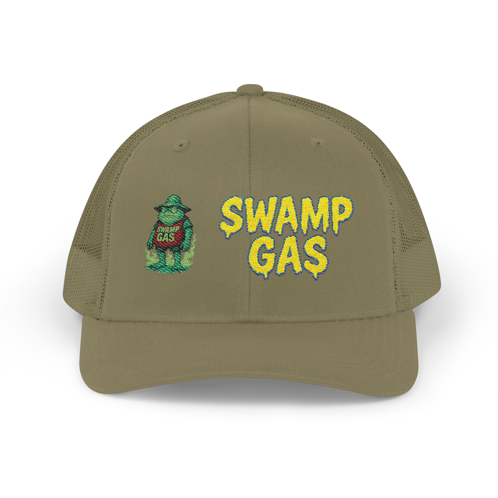 Swamp Gas Snapback Trucker Cap, Fun Summer Hat, Casual Outdoor Cap, Unique Gift for Him/Her, Festival Headwear, Retro Style Cap