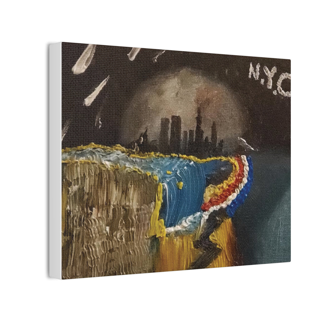 NYC Skyline Abstract Canvas Art — Stretched 0.75"