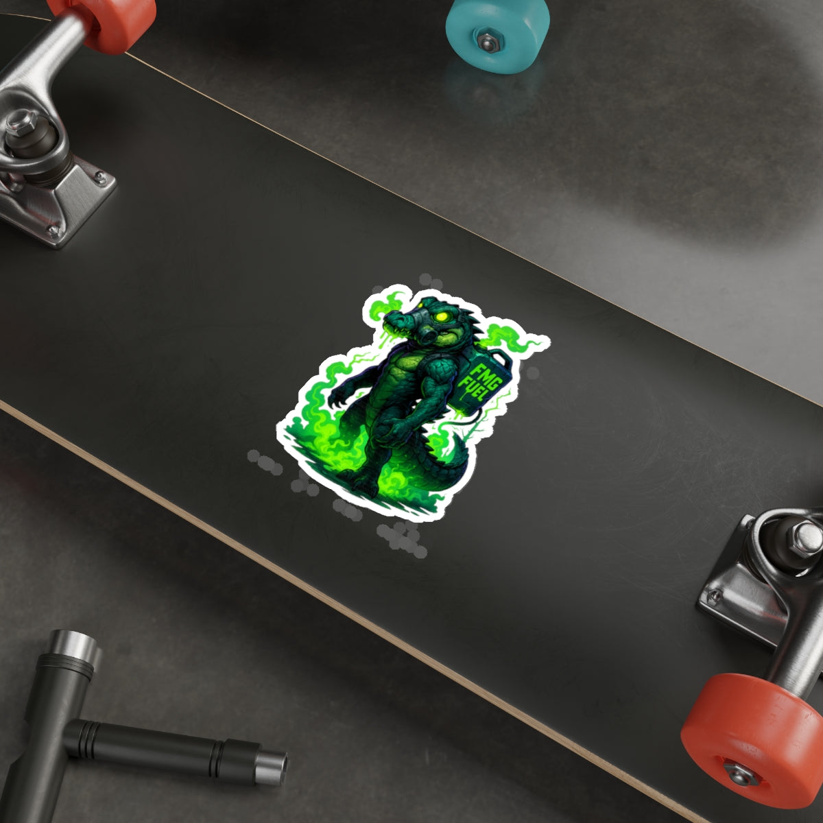 FMG Fuel Alligator Die-Cut Stickers | Cool Laptop Decor, Unique Party Favors, Biker Stickers, Gift for Gamers, 80s Retro Vibe