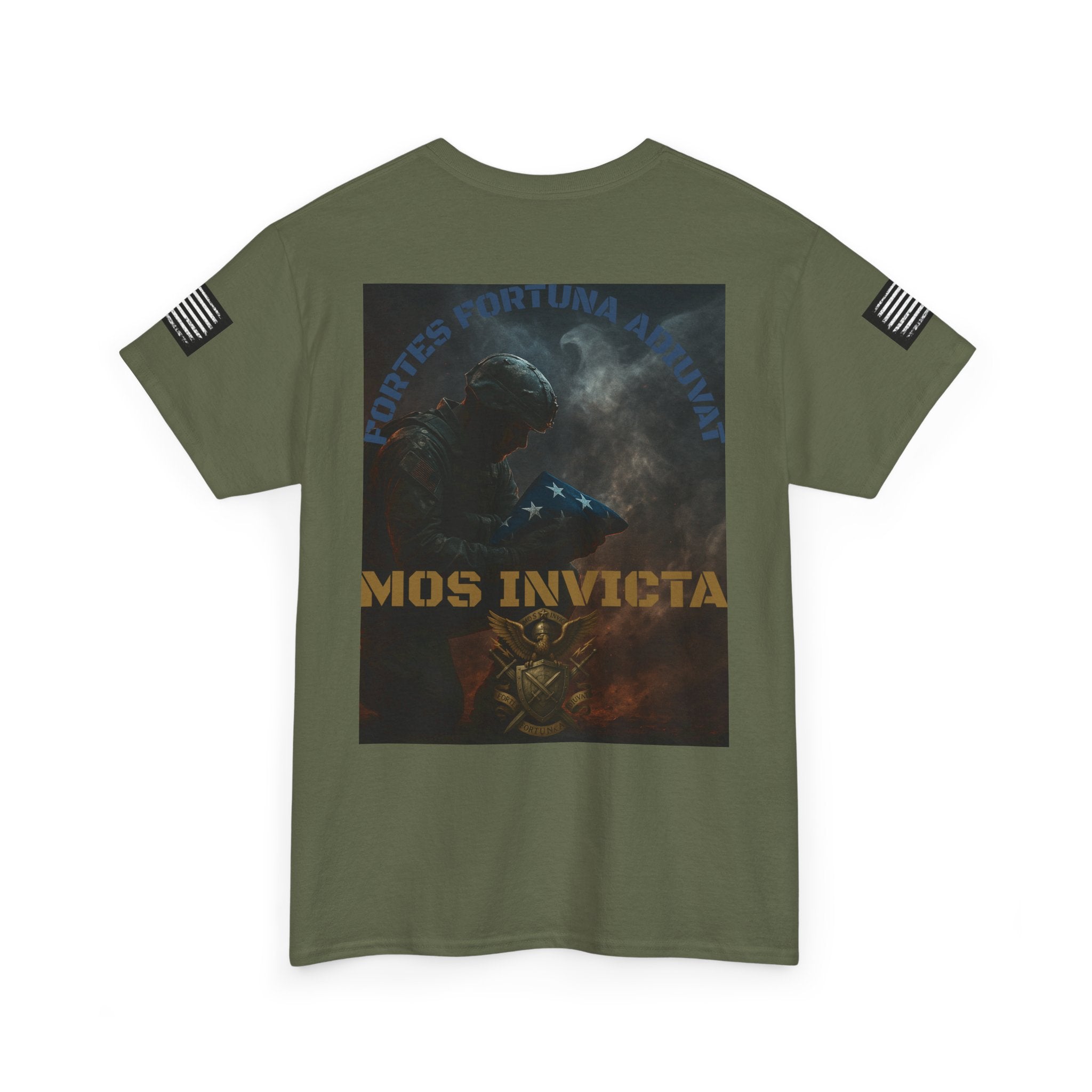 Mos Invicta Military Tribute Tee — 'Fortes Fortuna Iuvat' Tactical Veteran Shirt