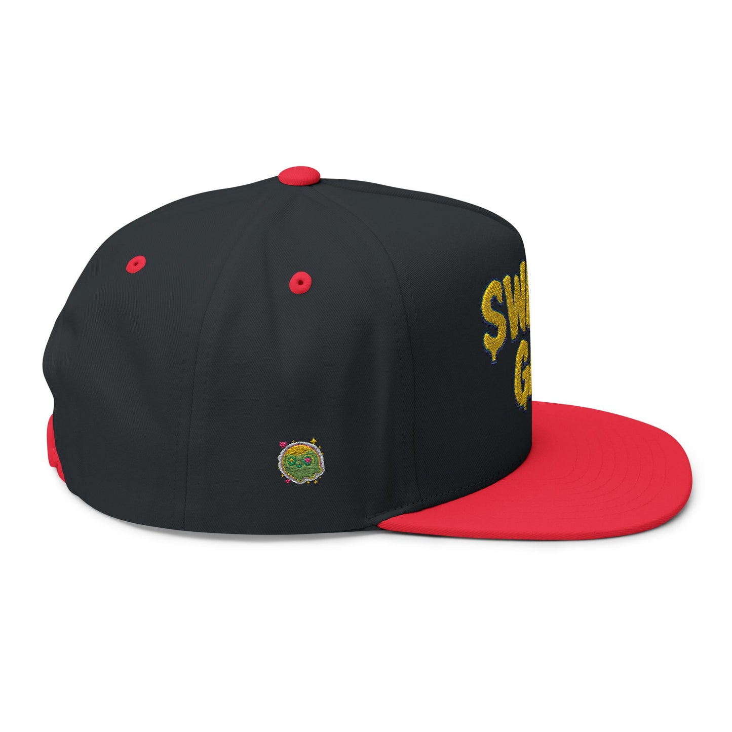Swamp Gas Embroidered Flat Bill Cap | Trendy Snapback, Gifts for Friends, Festival Wear, Streetwear Style, Summer Accessory