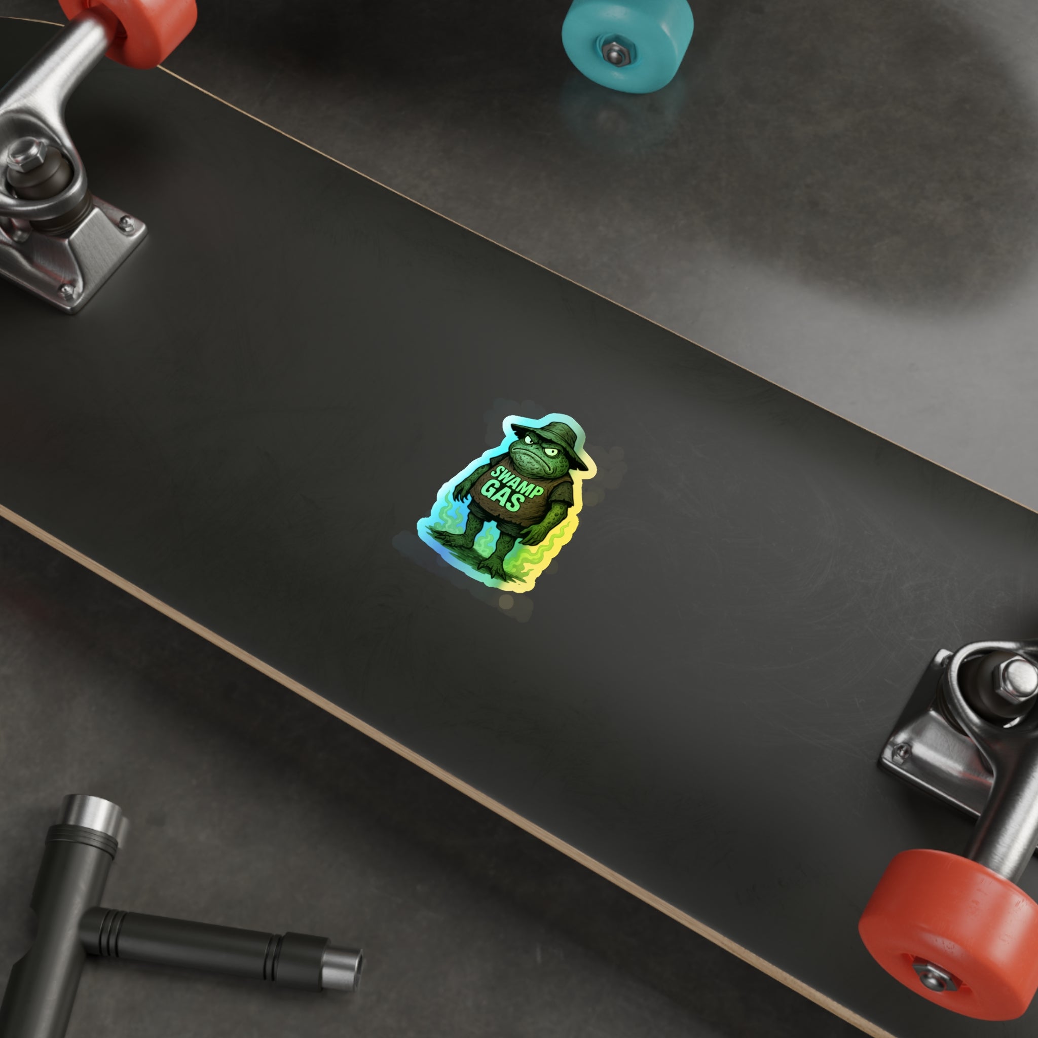 Holographic Swamp Gas Stickers - Fun Skateboard Decals, Colorful Art Stickers, Unique Party Favors, Cute Holographic Stickers
