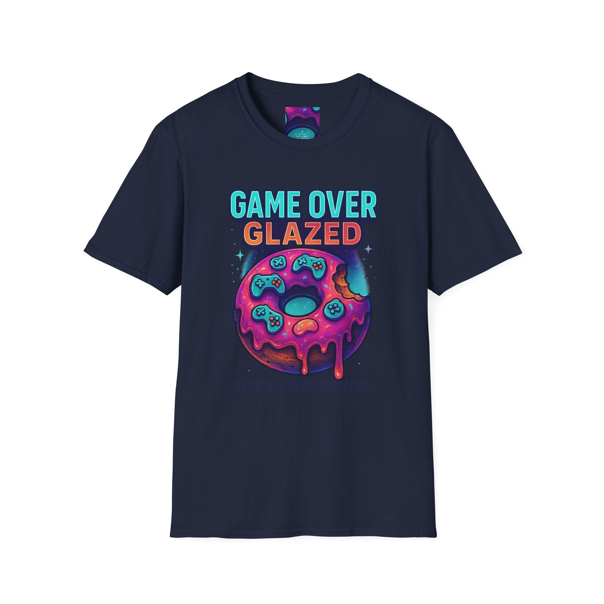 Retro Gamer Donut T-Shirt - Fun Gaming Tee, Unisex Softstyle, Perfect for Gamers, Gaming Events, Birthday Gifts, Casual Wear