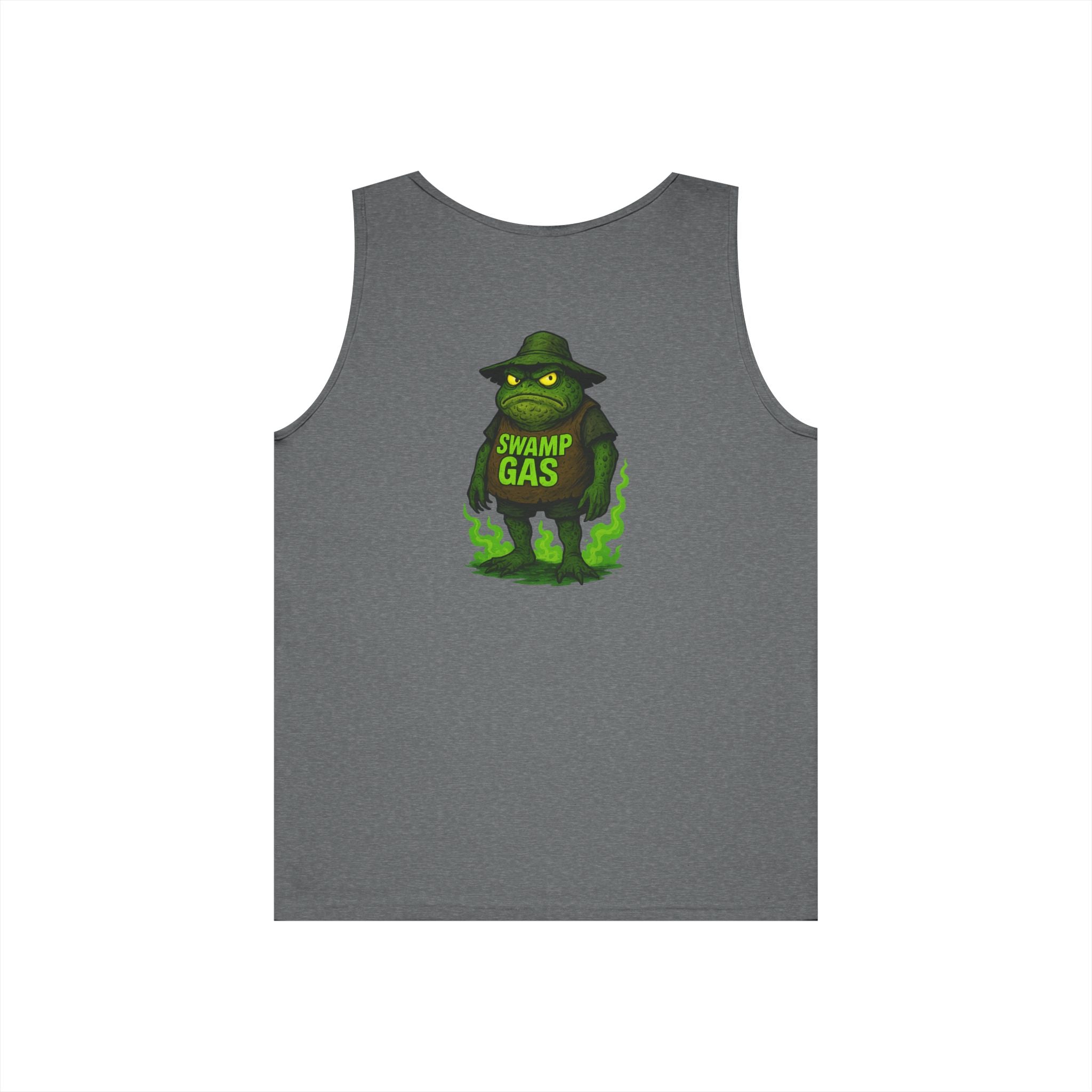Swamp Gas Unisex Heavy Cotton Tank Top - Fun Summer Wear, Graphic Tee for Parties, Gifts, Halloween, Outdoor Events, Festival Apparel