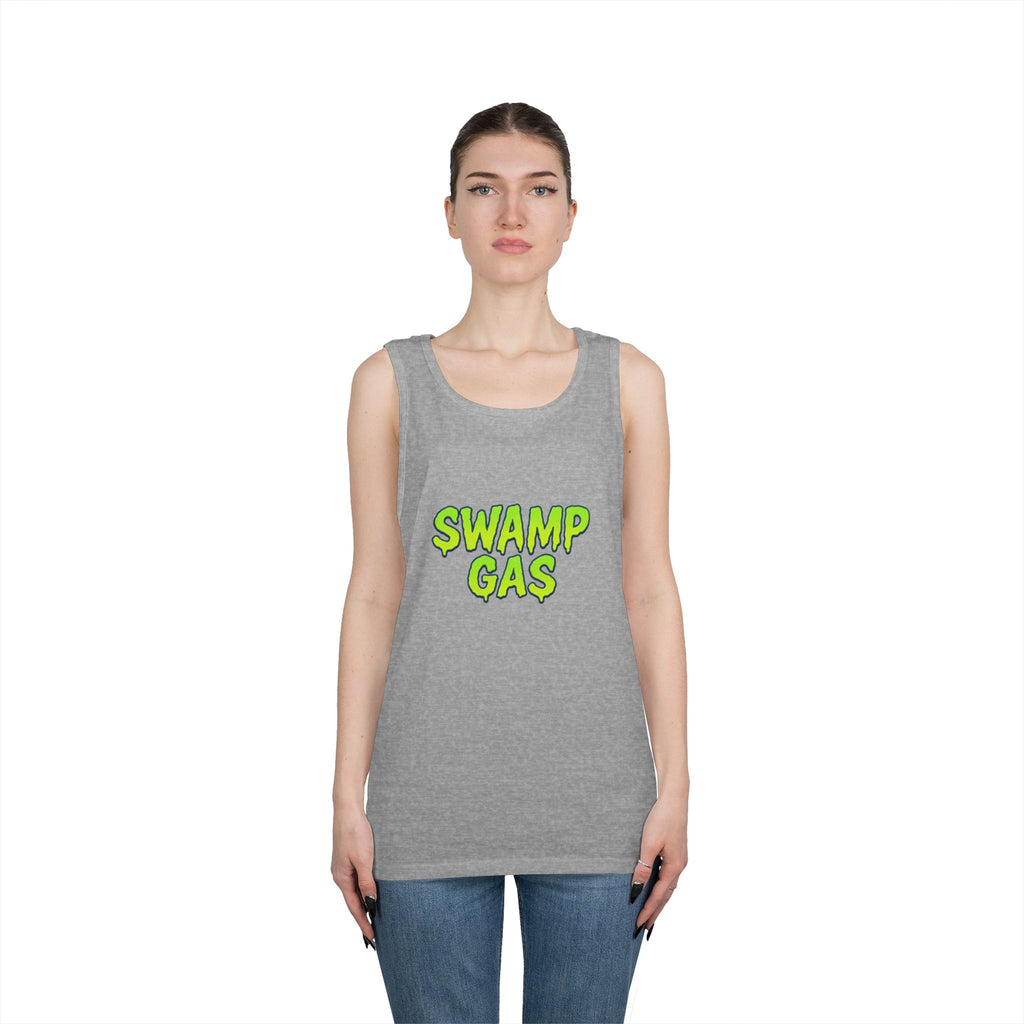 Swamp Gas Unisex Heavy Cotton Tank Top - Fun Summer Wear, Graphic Tee for Parties, Gifts, Halloween, Outdoor Events, Festival Apparel