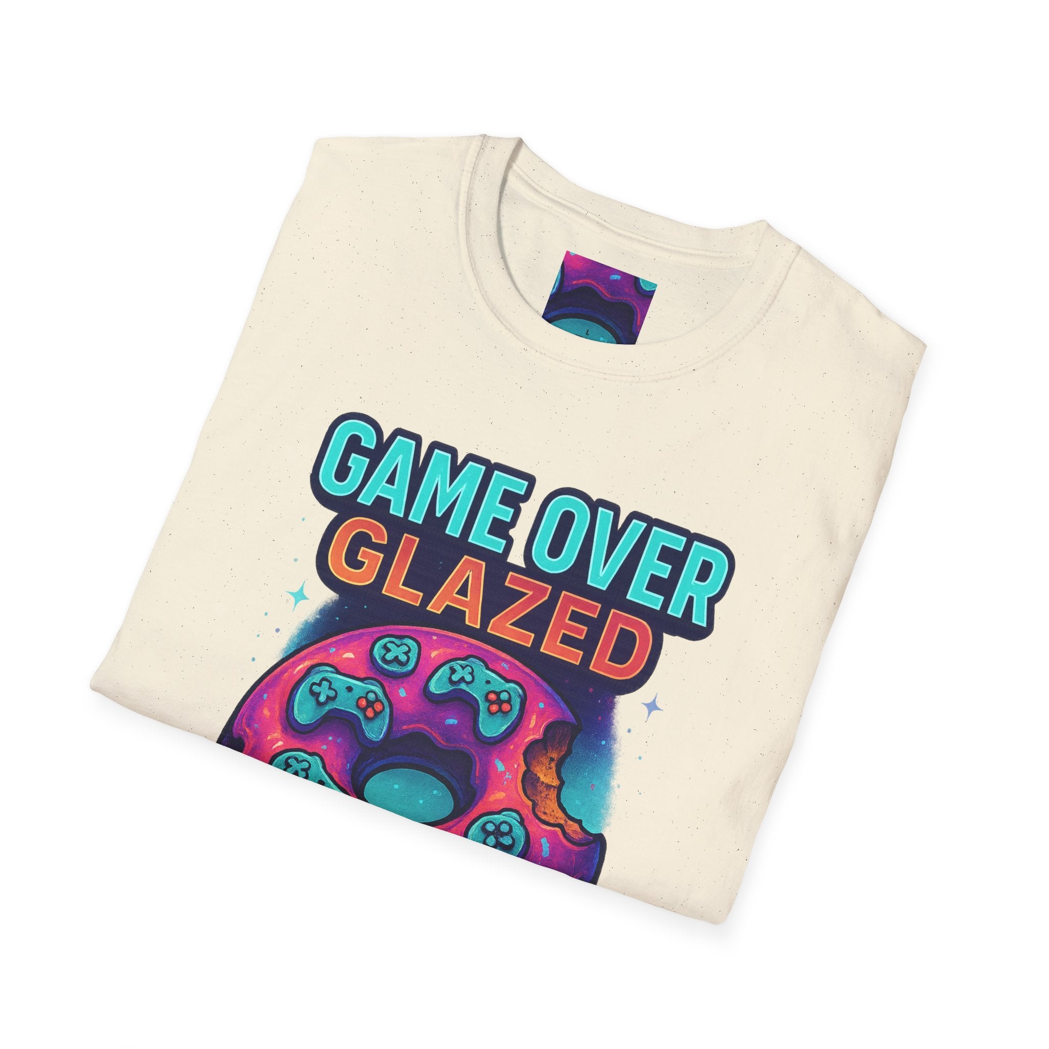 Retro Gamer Donut T-Shirt - Fun Gaming Tee, Unisex Softstyle, Perfect for Gamers, Gaming Events, Birthday Gifts, Casual Wear