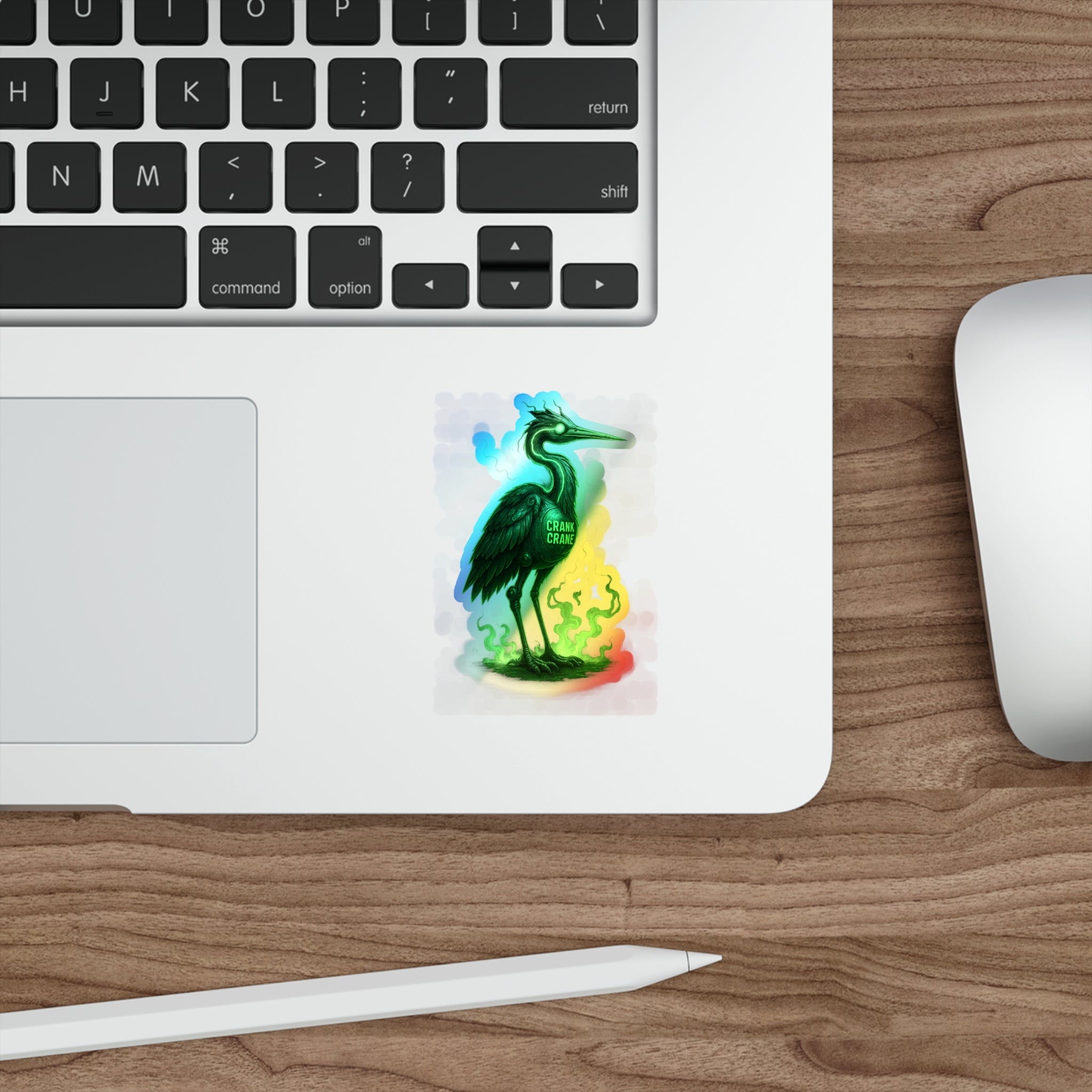 Holographic Crane Die-Cut Stickers | Unique Skateboard Decor, Artful Journaling, Vibrant Gifts for Nature Lovers, Party Favors