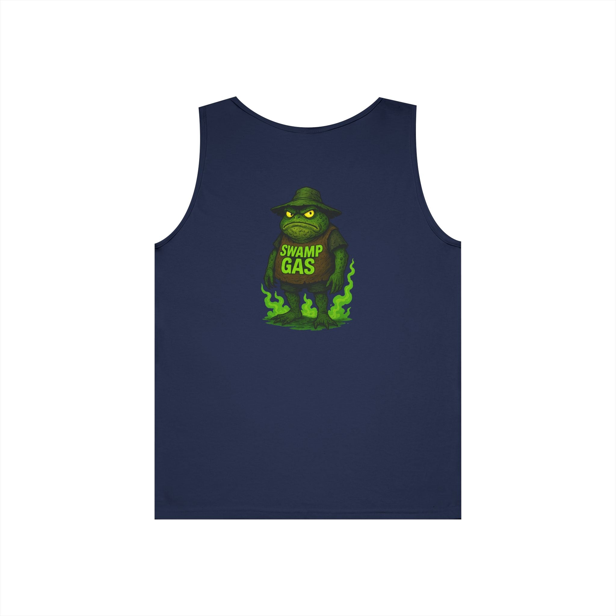 Swamp Gas Unisex Heavy Cotton Tank Top - Fun Summer Wear, Graphic Tee for Parties, Gifts, Halloween, Outdoor Events, Festival Apparel