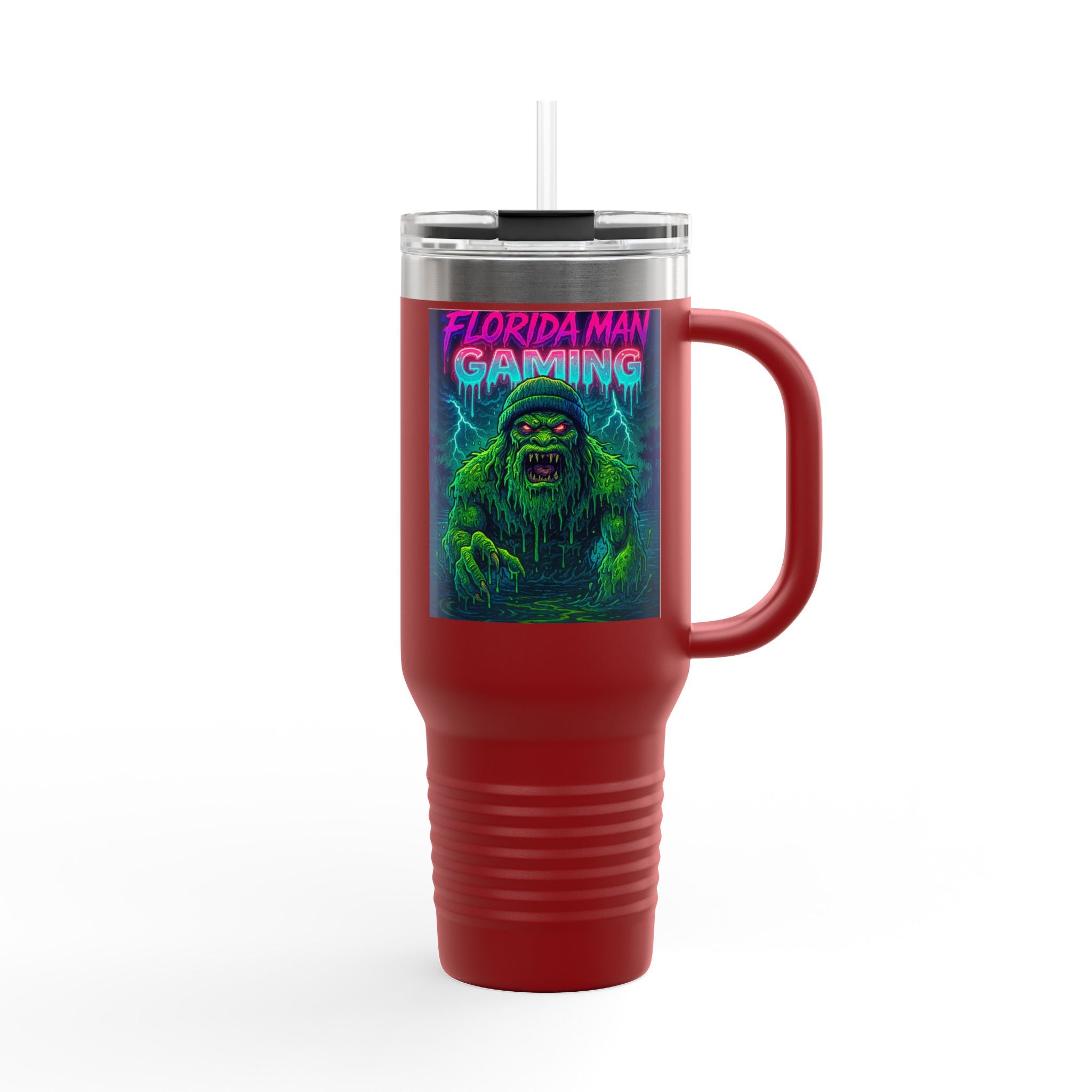 Florida Man Gaming Insulated Travel Mug | 40oz | Fun Gift for Gamers, Travel, Parties, Unique Drinkware