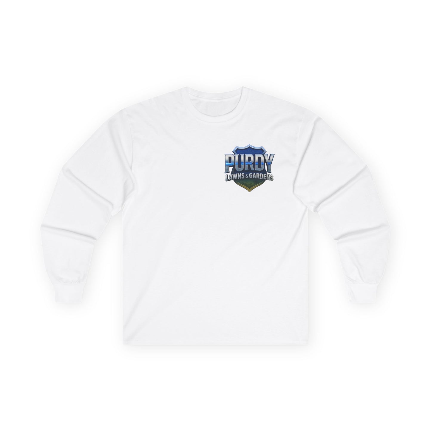 Purdy Lawns & Gardens Long Sleeve Tee, Gardening Shirt, Lawn Care Apparel, Casual Workwear, Unisex Garden Tee, Personalized Gift