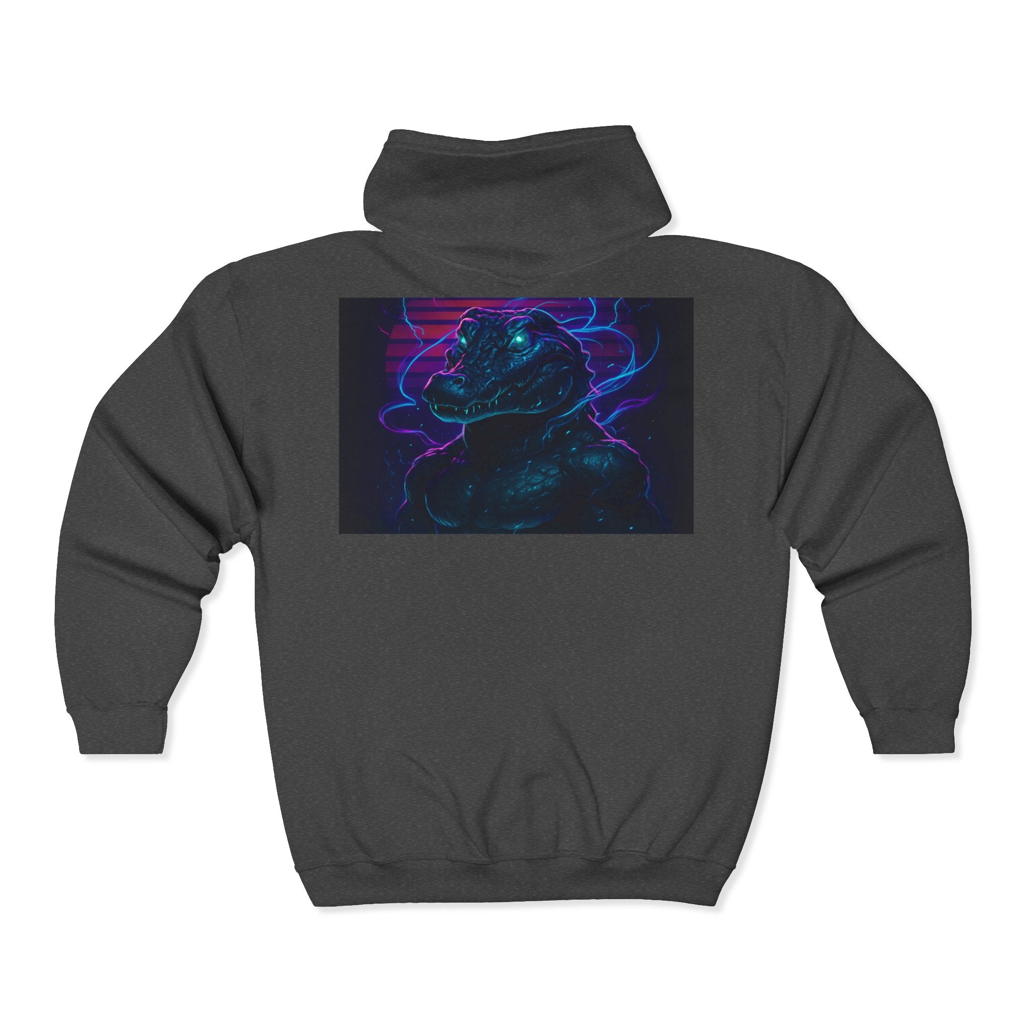 Retro Godzilla Zip Hoodie | Unisex Heavy Blend Hoodie for Fans | 80s Style, Cozy Sweatshirt, Unique Gift, Movie Merch, Warm Outerwear