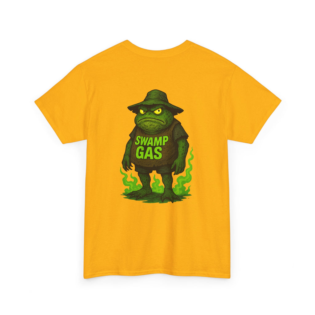 Swamp Gas Unisex Heavy Cotton Tee - Fun Graphic T-Shirt for Festivals, Parties, Gifts, Casual Wear, Retro Style