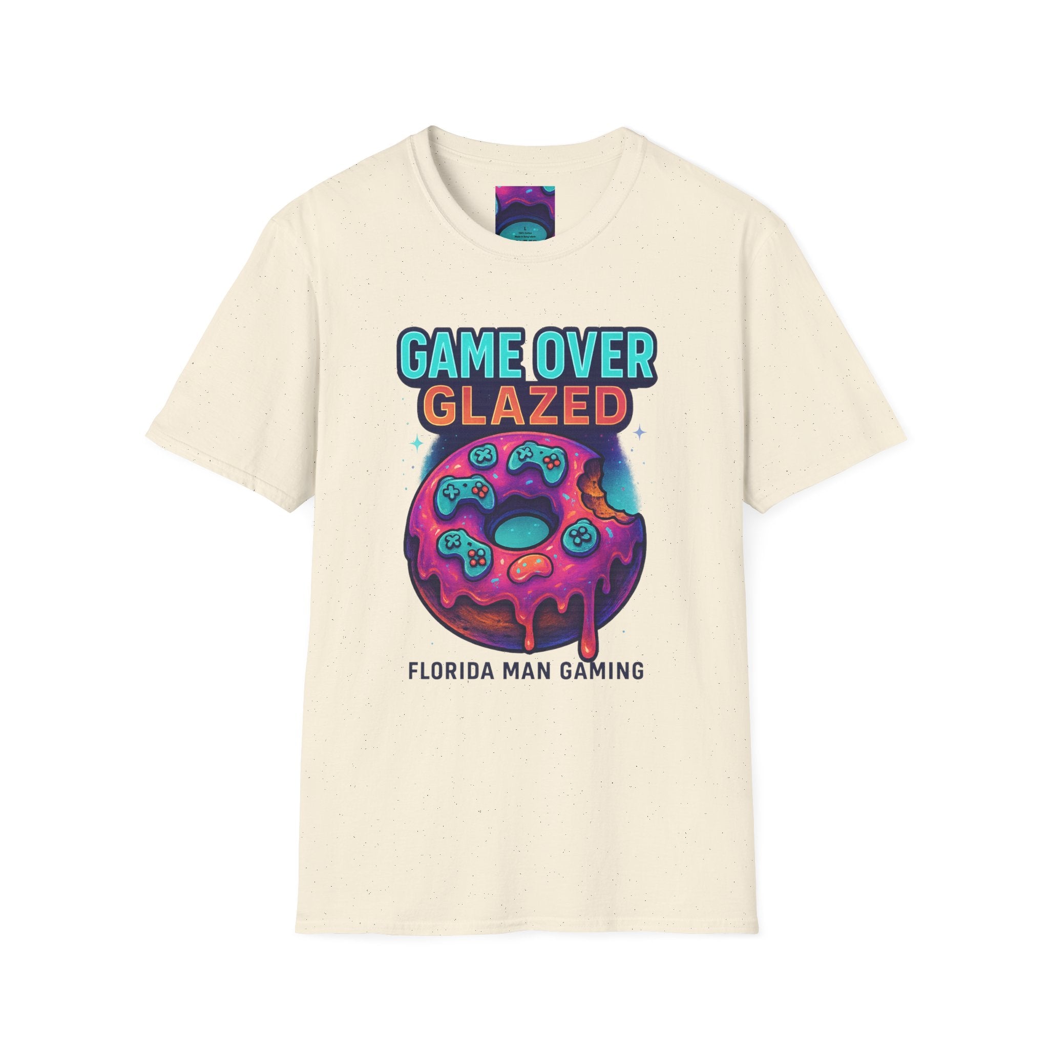 Retro Gamer Donut T-Shirt - Fun Gaming Tee, Unisex Softstyle, Perfect for Gamers, Gaming Events, Birthday Gifts, Casual Wear
