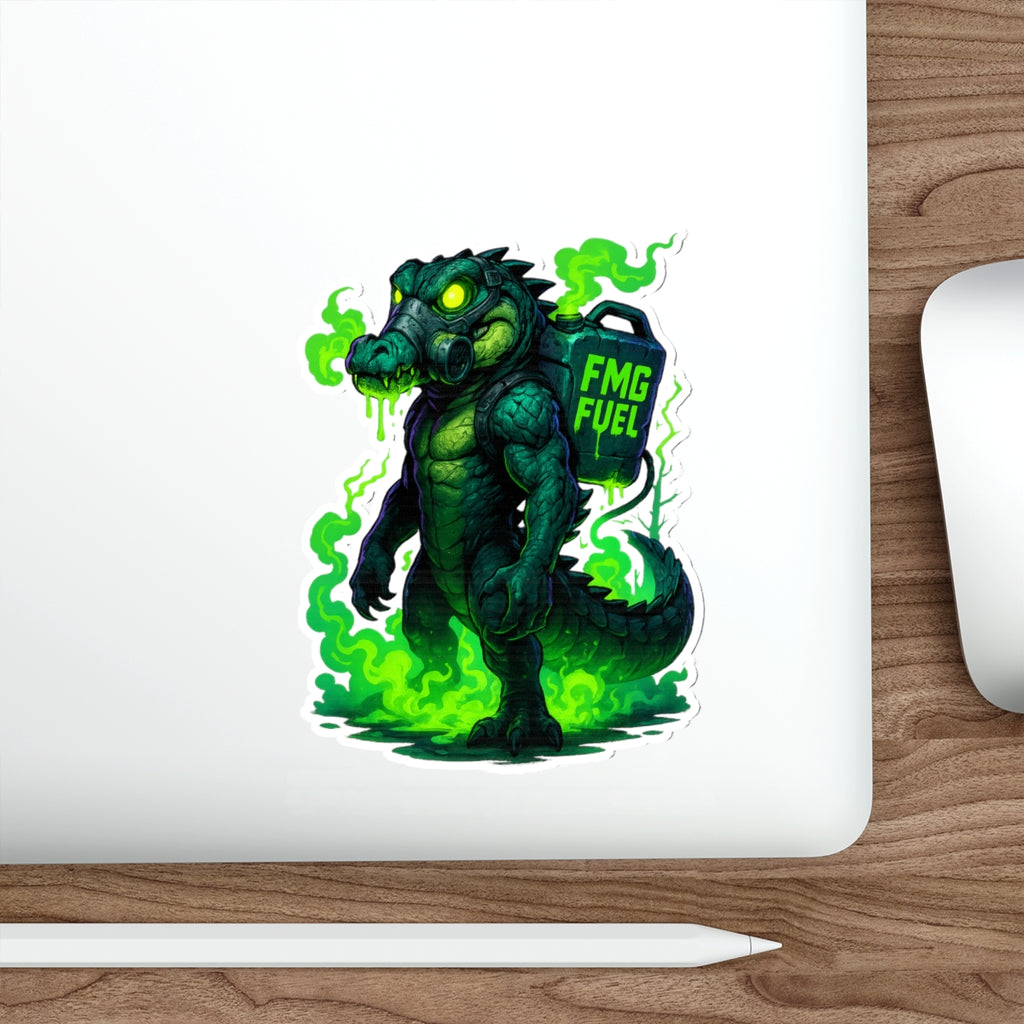 FMG Fuel Alligator Die-Cut Stickers | Cool Laptop Decor, Unique Party Favors, Biker Stickers, Gift for Gamers, 80s Retro Vibe