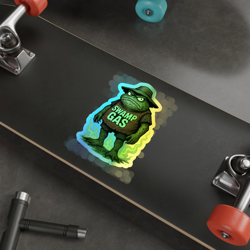Holographic Swamp Gas Stickers - Fun Skateboard Decals, Colorful Art Stickers, Unique Party Favors, Cute Holographic Stickers