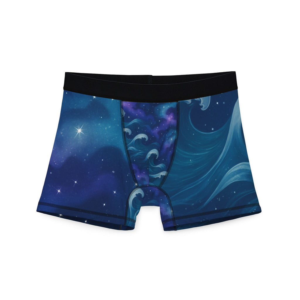 Galaxy Wave Boxer Briefs — Men's Cosmic Night AOP Underwear