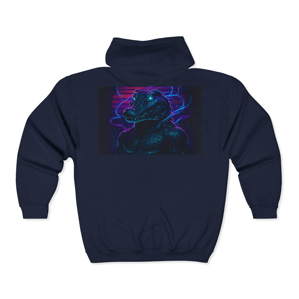 Retro Godzilla Zip Hoodie | Unisex Heavy Blend Hoodie for Fans | 80s Style, Cozy Sweatshirt, Unique Gift, Movie Merch, Warm Outerwear