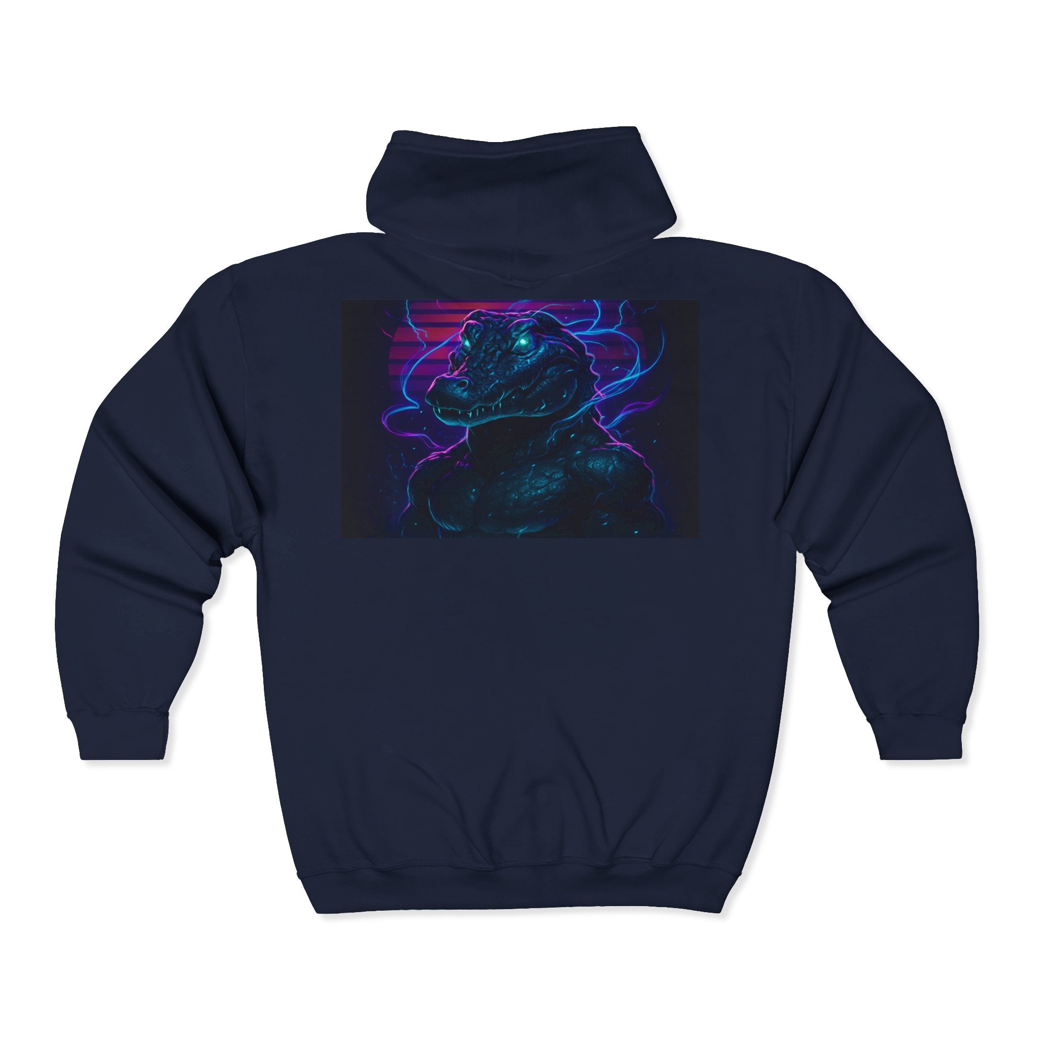 Retro Godzilla Zip Hoodie | Unisex Heavy Blend Hoodie for Fans | 80s Style, Cozy Sweatshirt, Unique Gift, Movie Merch, Warm Outerwear