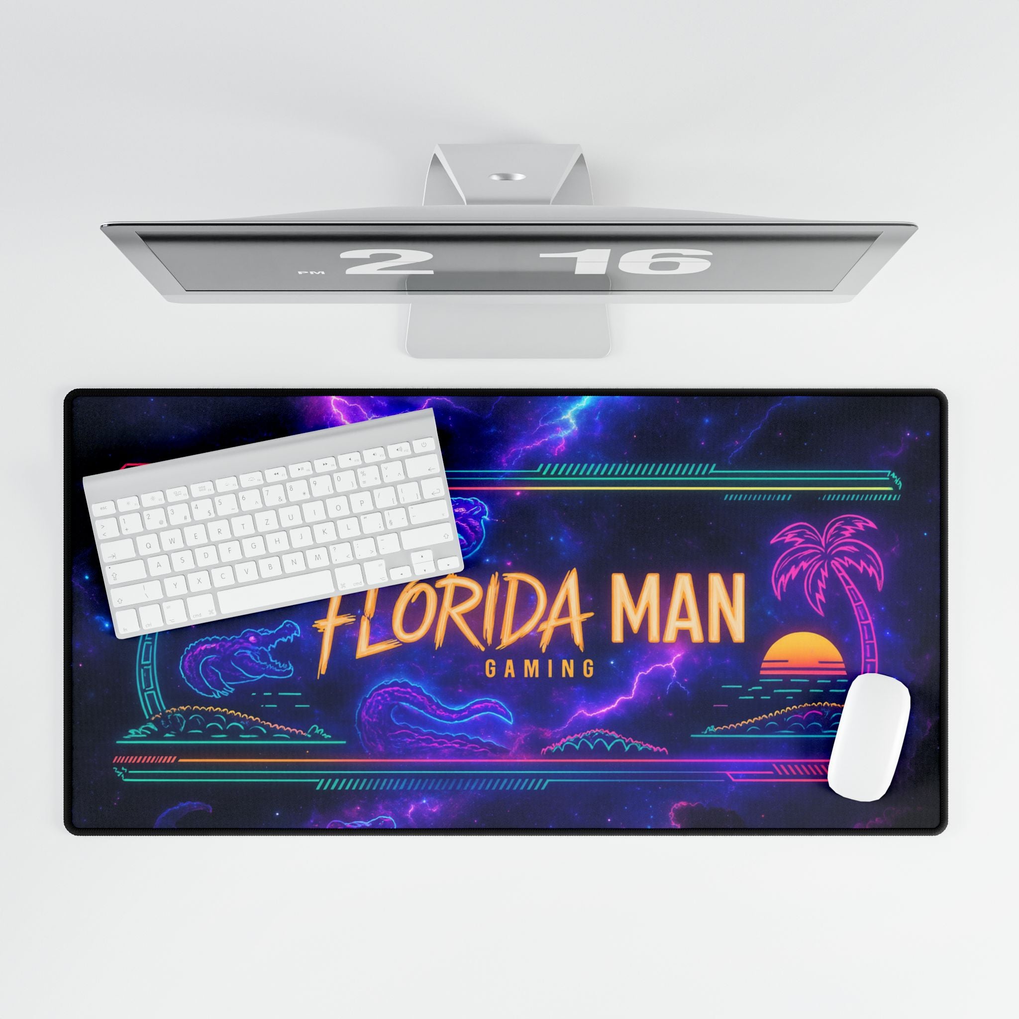 Florida Man Gaming Desk Mat, Colorful Gaming Desk Pad, Gamer Accessories, Fun Office Decor, Unique Mouse Mat