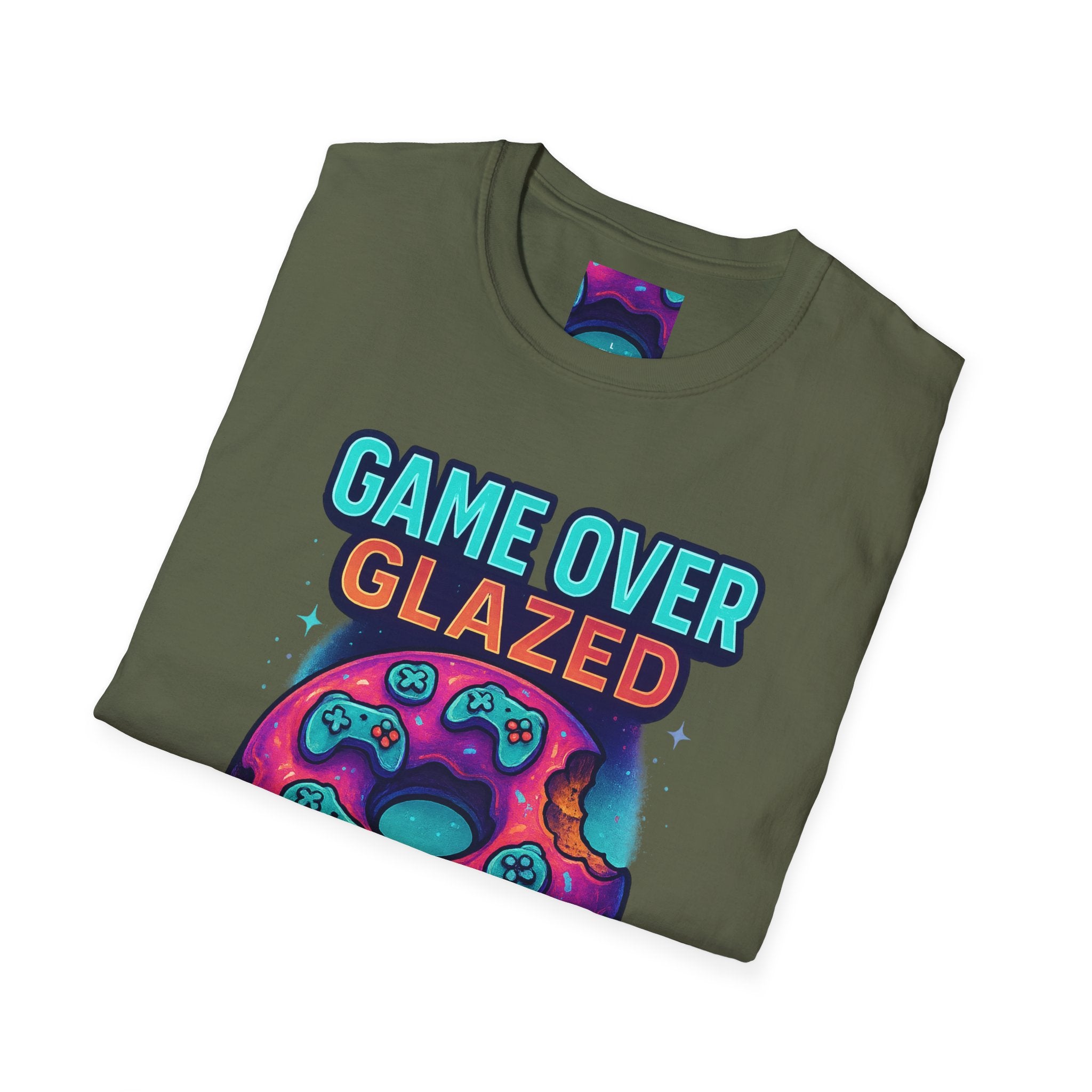 Retro Gamer Donut T-Shirt - Fun Gaming Tee, Unisex Softstyle, Perfect for Gamers, Gaming Events, Birthday Gifts, Casual Wear