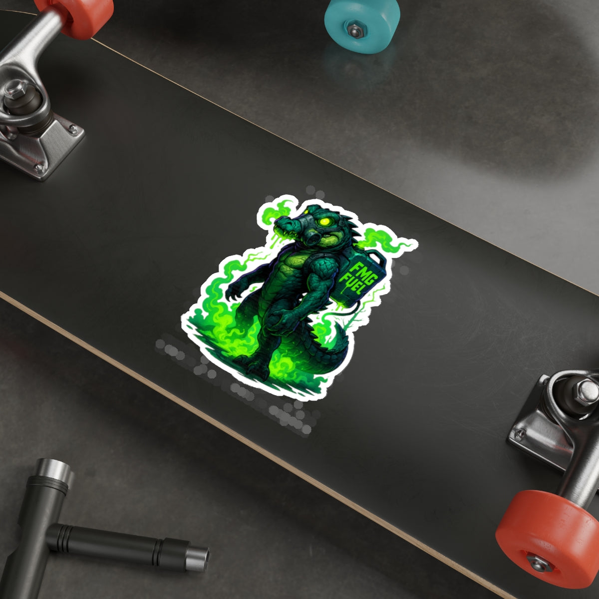 FMG Fuel Alligator Die-Cut Stickers | Cool Laptop Decor, Unique Party Favors, Biker Stickers, Gift for Gamers, 80s Retro Vibe