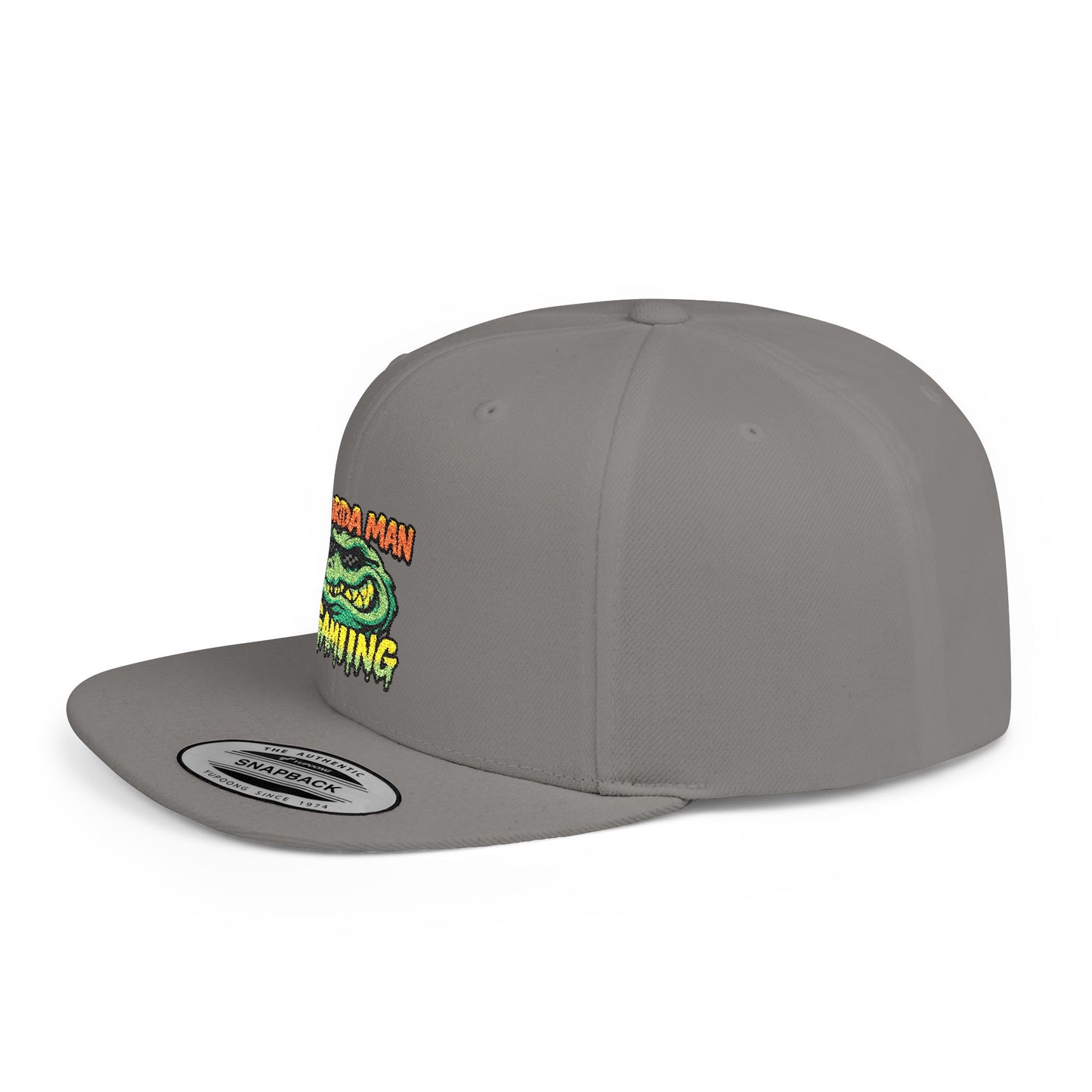 Florida Man Gaming Snapback Hat, Trendy Flat Bill Cap, Fun Gaming Accessory, Perfect for Gifts, Casual Style, Summer Vibes