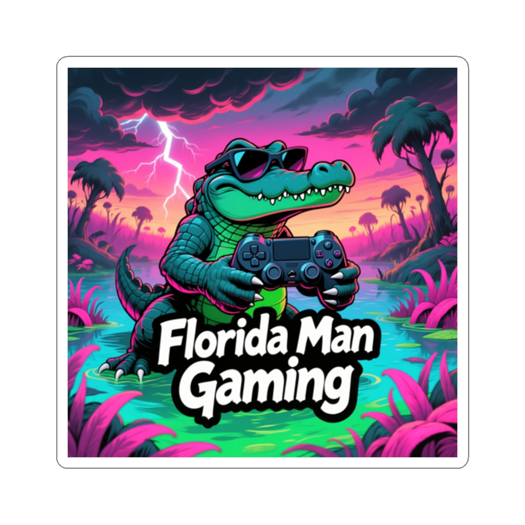 Florida Man Gaming Stickers, Fun Gaming Decals, Laptop Stickers, Party Favors, Gamer Gifts, Florida Themed Decor