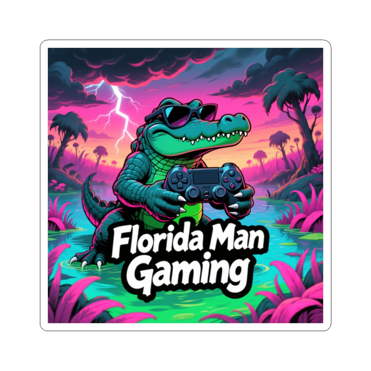 Florida Man Gaming Stickers, Fun Gaming Decals, Laptop Stickers, Party Favors, Gamer Gifts, Florida Themed Decor