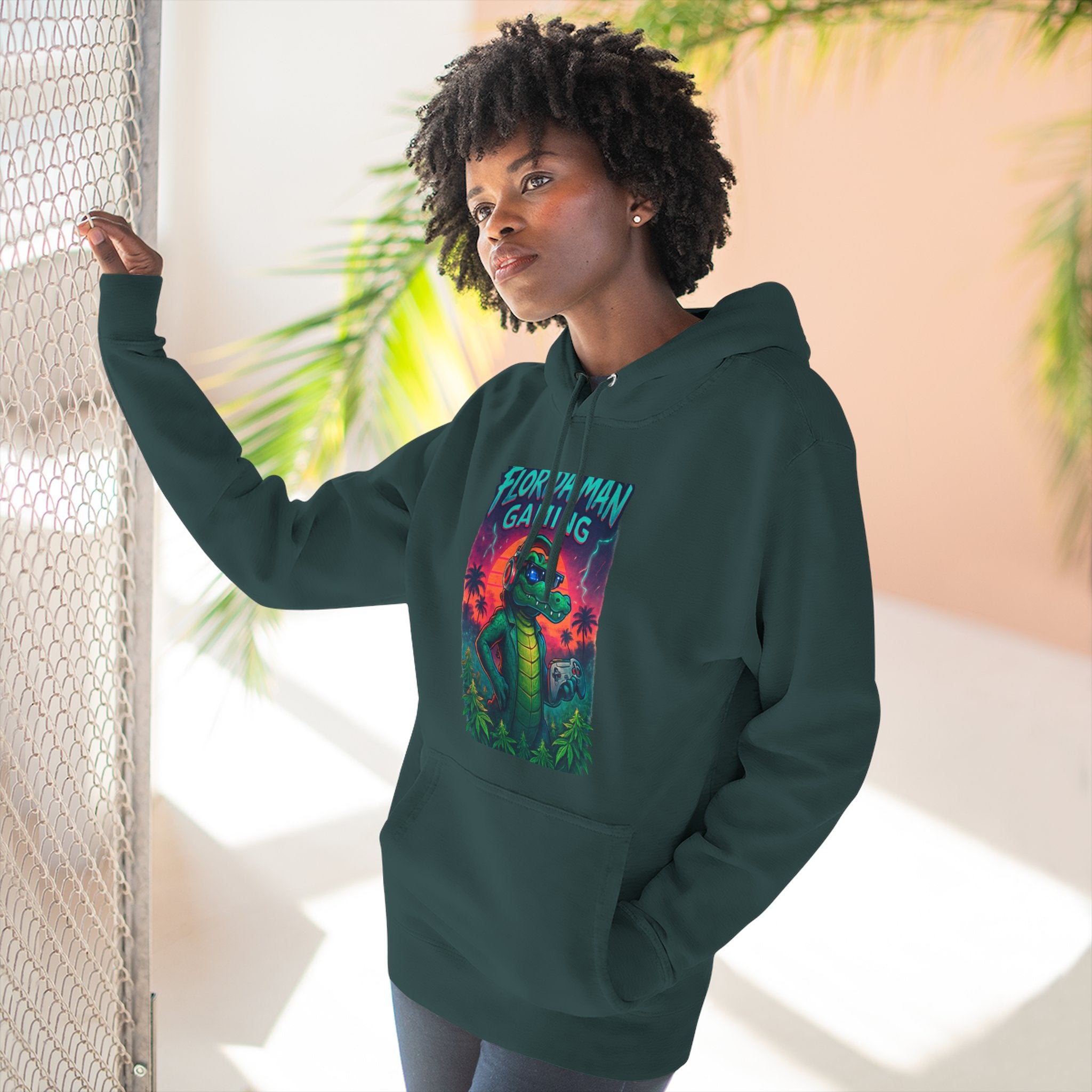 Gamer Fleece Hoodie - Cozy Dragon Design, Perfect for Gaming Sessions, Gifts for Gamers, Casual Wear, Fun Streetwear