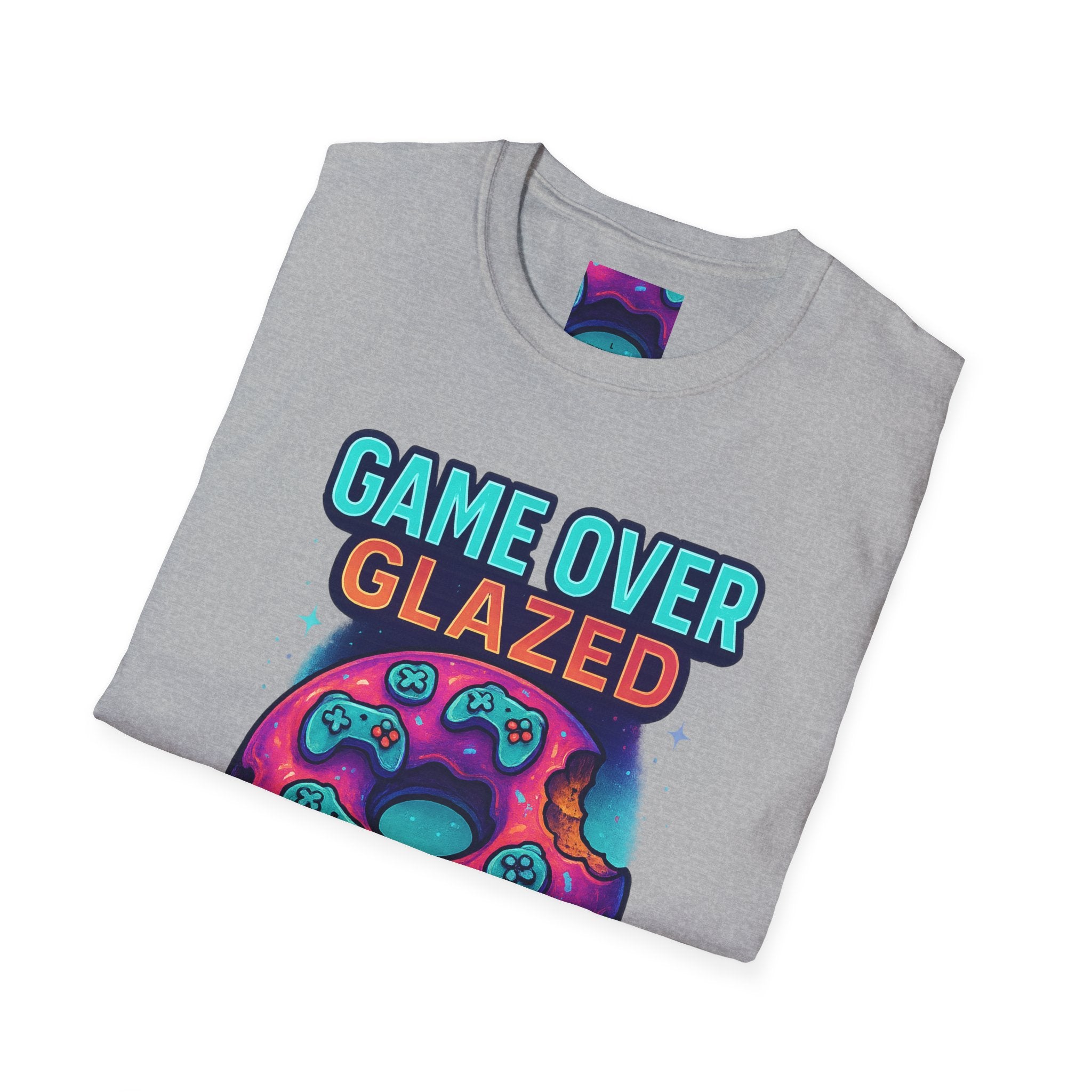 Retro Gamer Donut T-Shirt - Fun Gaming Tee, Unisex Softstyle, Perfect for Gamers, Gaming Events, Birthday Gifts, Casual Wear