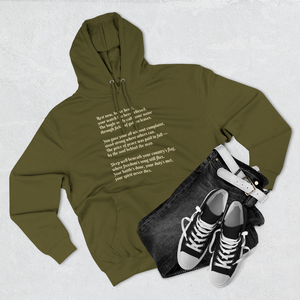 Soldier Poem Hoodie — Patriotic Military Tribute Fleece Pullover