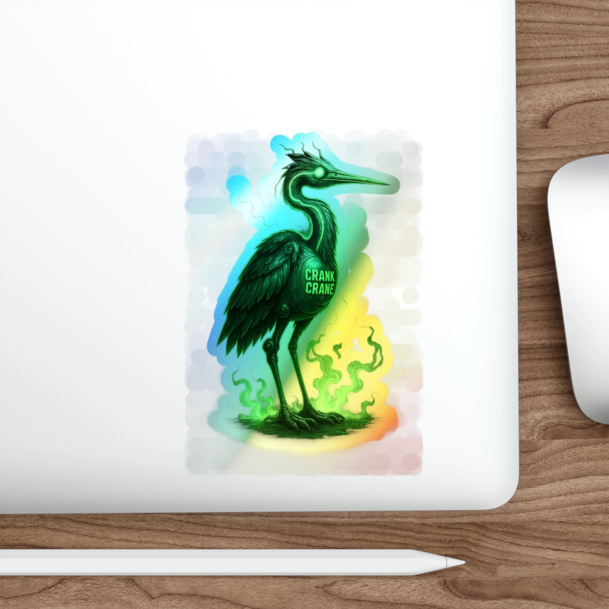 Holographic Crane Die-Cut Stickers | Unique Skateboard Decor, Artful Journaling, Vibrant Gifts for Nature Lovers, Party Favors
