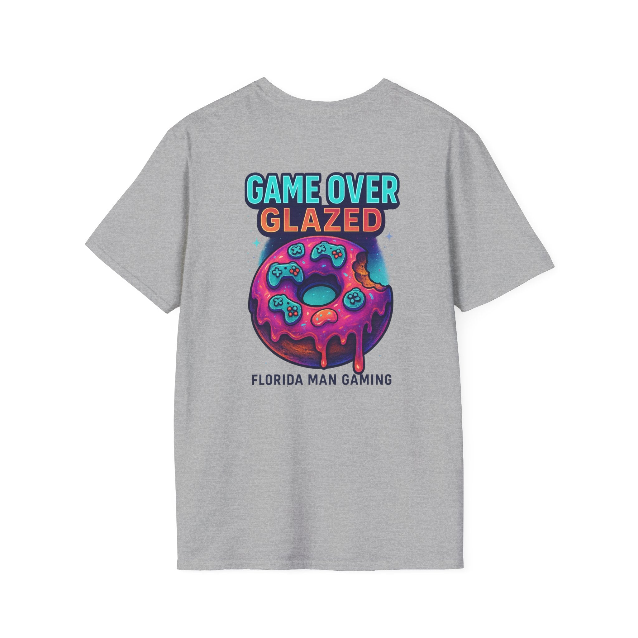 Retro Gamer Donut T-Shirt - Fun Gaming Tee, Unisex Softstyle, Perfect for Gamers, Gaming Events, Birthday Gifts, Casual Wear