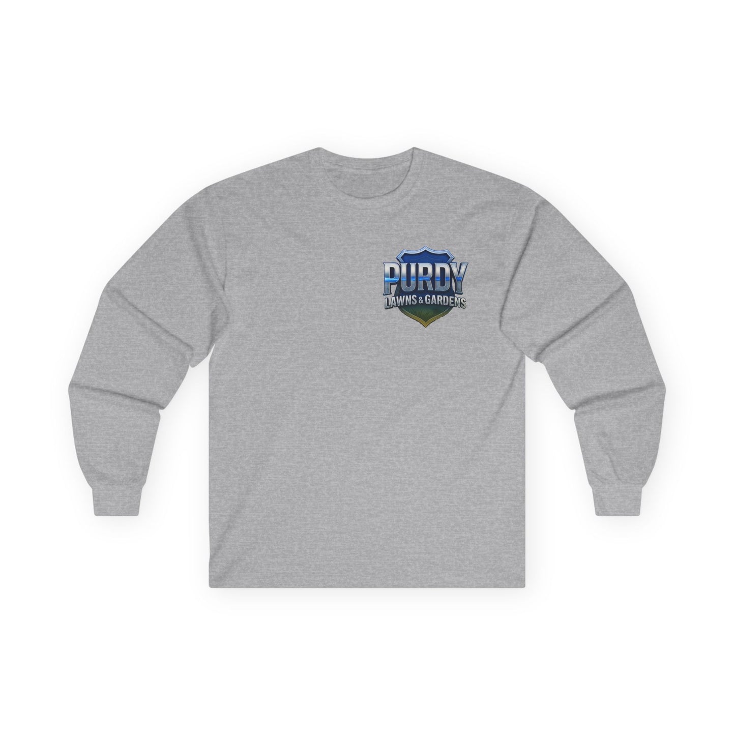 Purdy Lawns & Gardens Long Sleeve Tee, Gardening Shirt, Lawn Care Apparel, Casual Workwear, Unisex Garden Tee, Personalized Gift