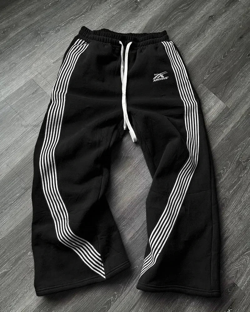 Embroidery Streetwear Men Clothing Fashion Hip Hop Men Pants Sweatpants Loose Casual Y2K Zipper Hip Joggers Men Trousers