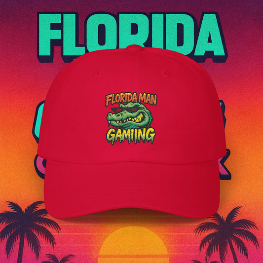 Florida Man Gaming Classic Dad Cap, Funny Gift for Gamers, Casual Sun Hat, Summer Accessory, Unique Dad Hat