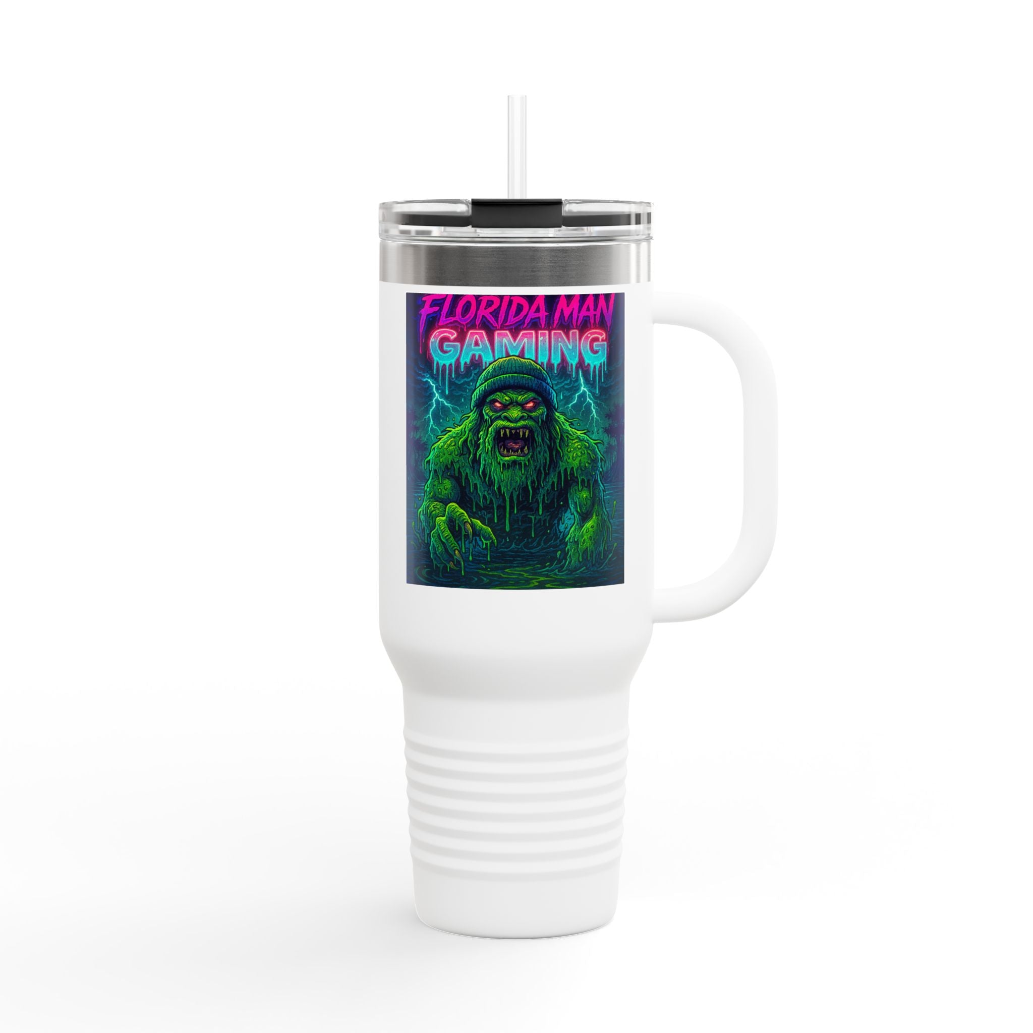 Florida Man Gaming Insulated Travel Mug | 40oz | Fun Gift for Gamers, Travel, Parties, Unique Drinkware