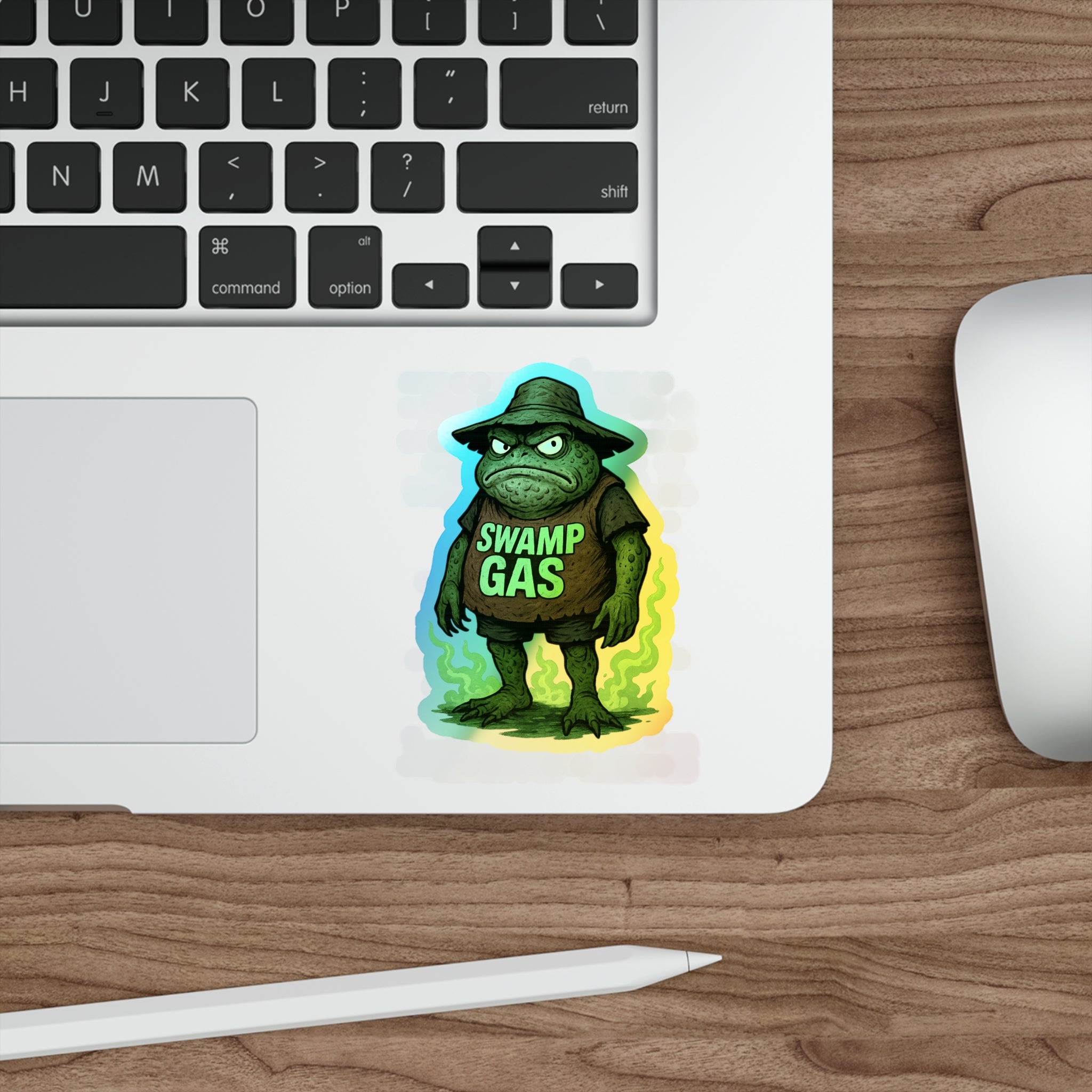 Holographic Swamp Gas Stickers - Fun Skateboard Decals, Colorful Art Stickers, Unique Party Favors, Cute Holographic Stickers