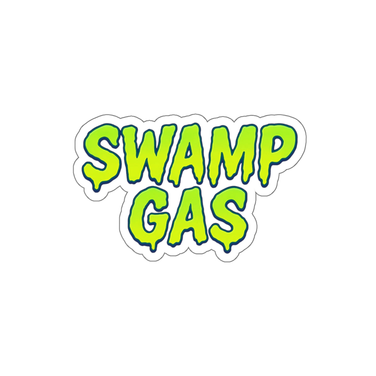 Playful Die-Cut Stickers for Quirky Decor, Swamp Gas Emblem, Laptop Stickers, Perfect for October, Gift for Friends, Unique Vibe