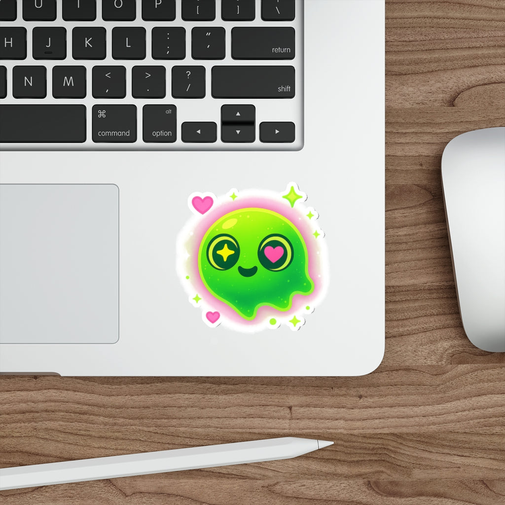 Cute Cartoon Alien Die-Cut Stickers, Kawaii Slime Decals for Laptops, Journals, Gifts for Kids, Fun Party Favors