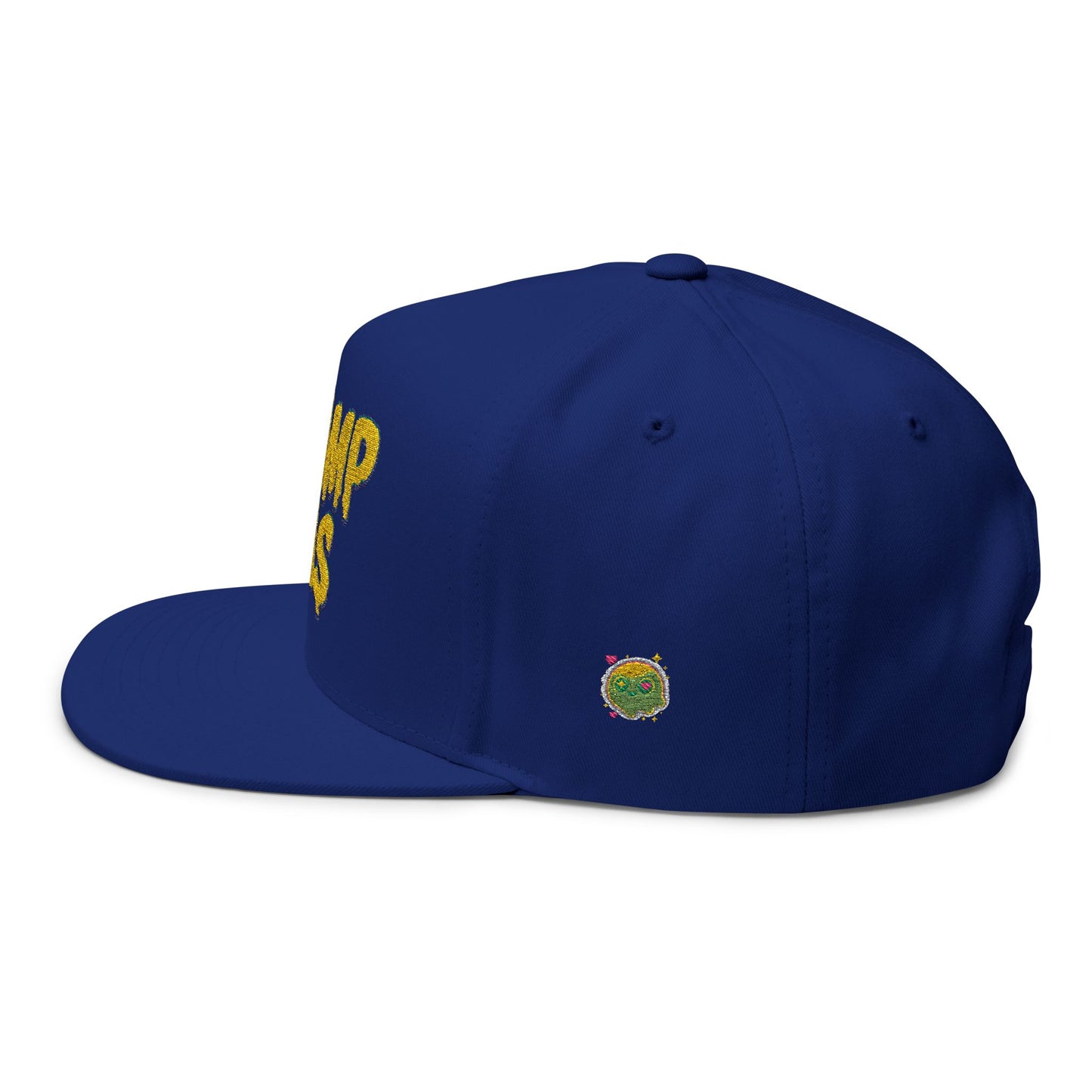 Swamp Gas Embroidered Flat Bill Cap | Trendy Snapback, Gifts for Friends, Festival Wear, Streetwear Style, Summer Accessory