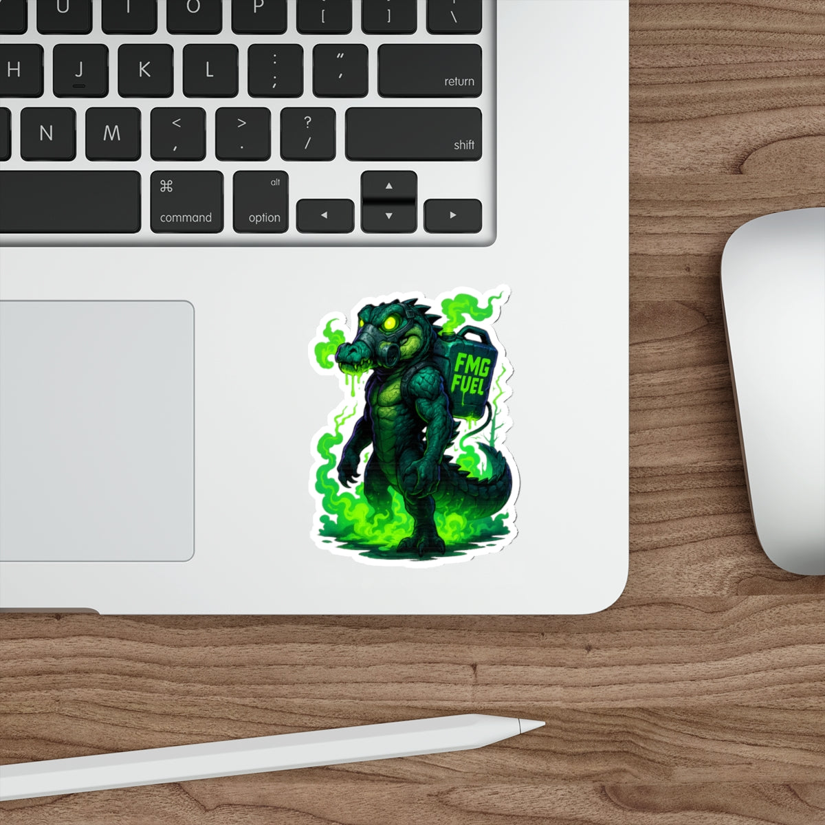 FMG Fuel Alligator Die-Cut Stickers | Cool Laptop Decor, Unique Party Favors, Biker Stickers, Gift for Gamers, 80s Retro Vibe