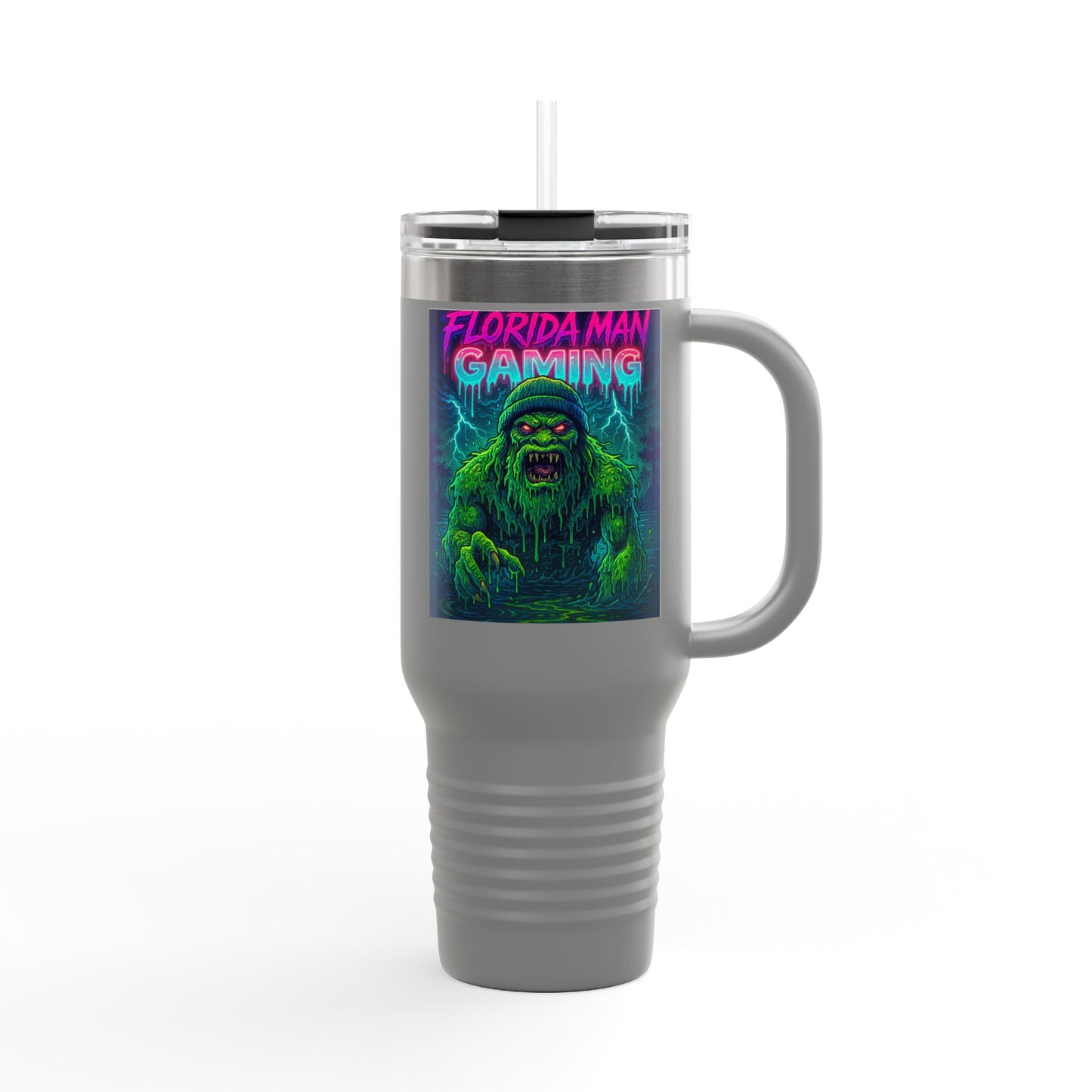 Florida Man Gaming Insulated Travel Mug | 40oz | Fun Gift for Gamers, Travel, Parties, Unique Drinkware