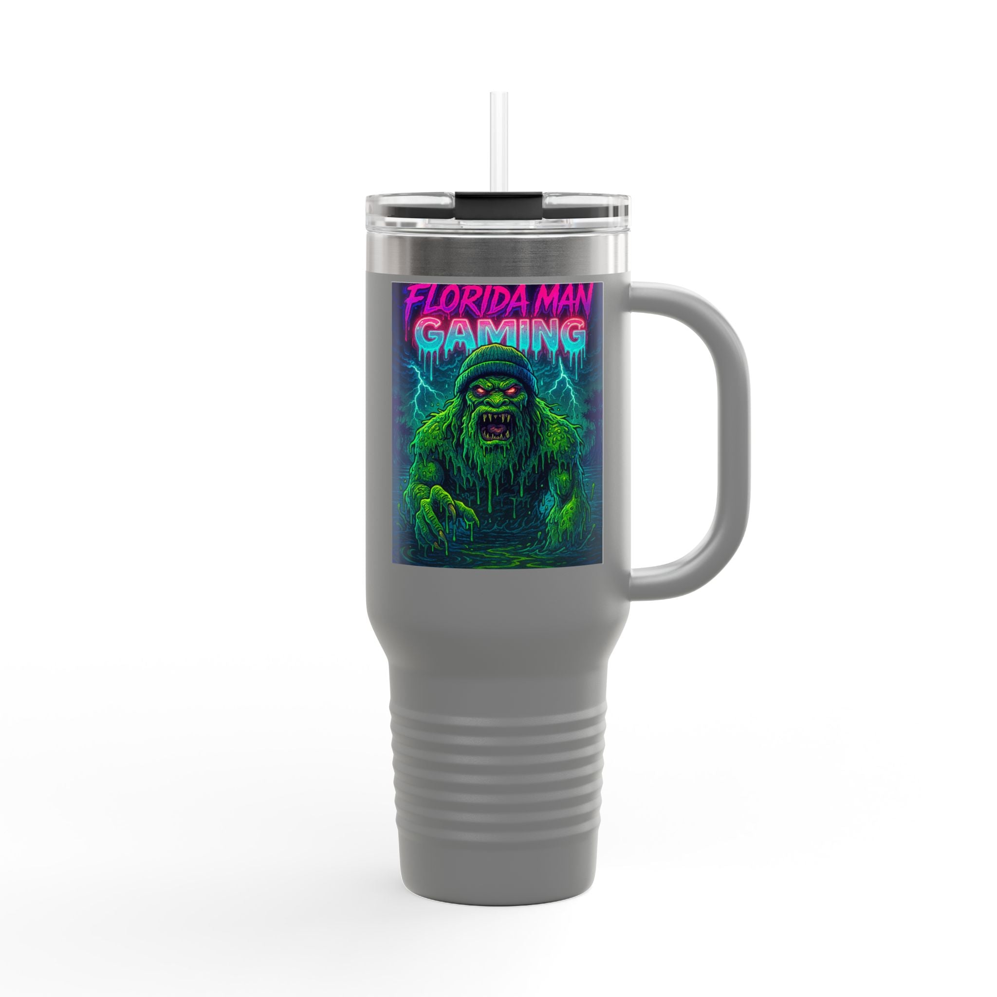 Florida Man Gaming Insulated Travel Mug | 40oz | Fun Gift for Gamers, Travel, Parties, Unique Drinkware