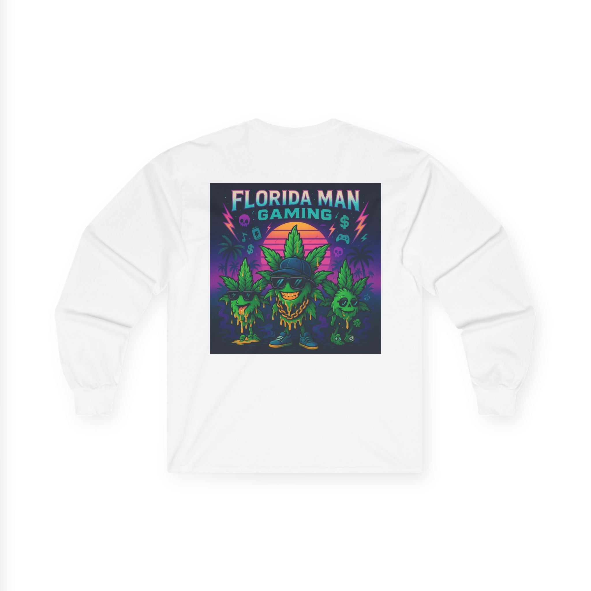 Florida Man Gaming Long Sleeve Tee - Unisex Cotton Shirt for Gamers, Halloween, Gift, Streetwear, Weed Culture